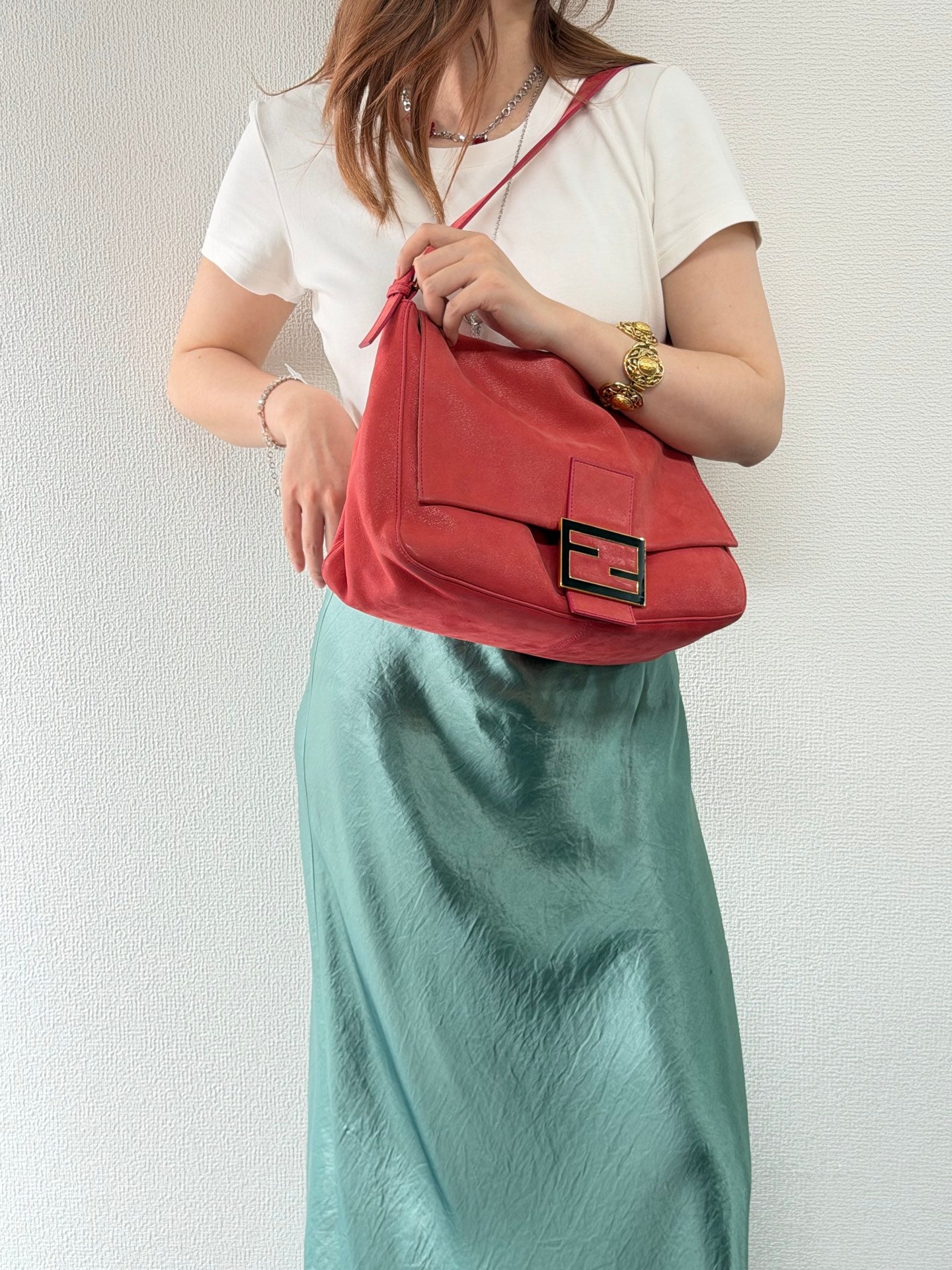 Fendi Big Mama Forever Suede Shoulder Bag