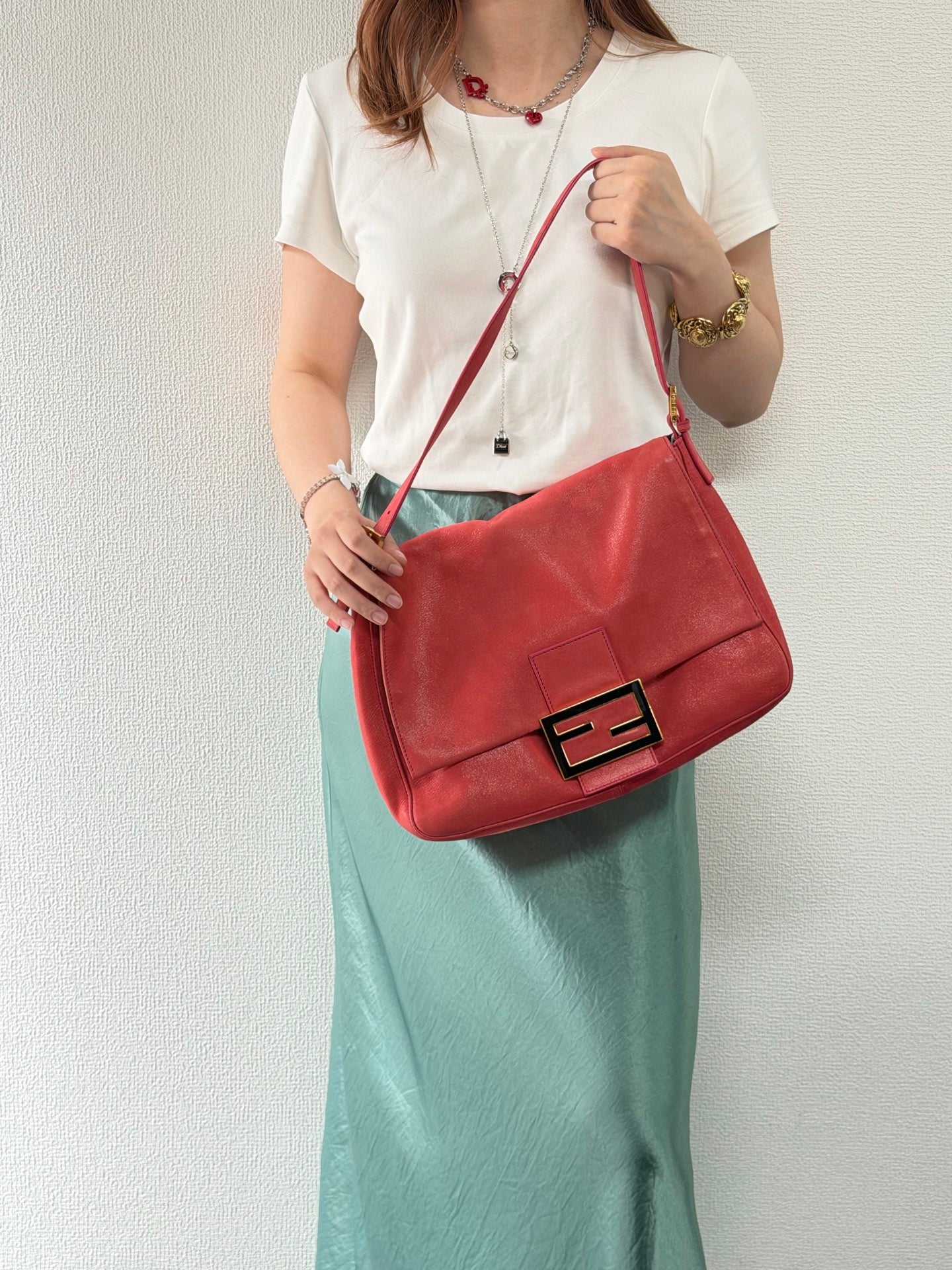 Fendi Big Mama Forever Suede Shoulder Bag