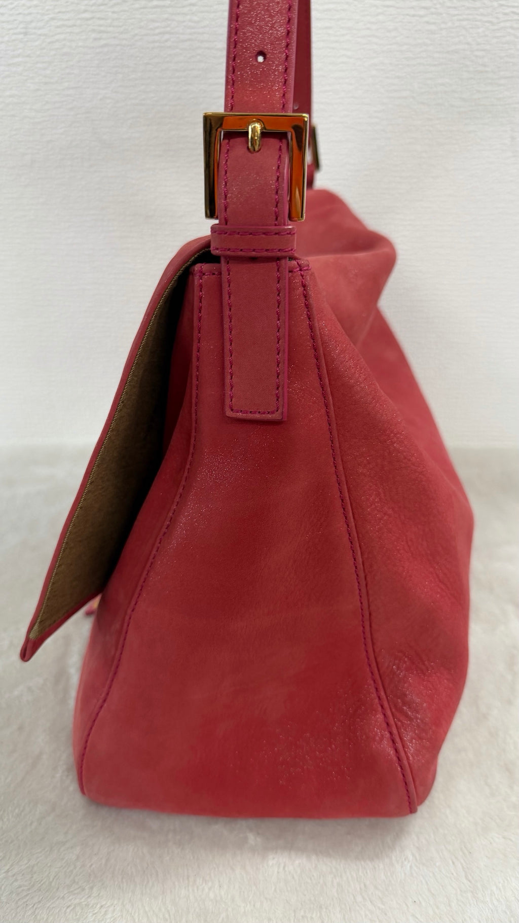Fendi Big Mama Forever Suede Shoulder Bag