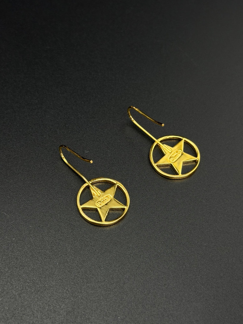Christian Dior Vintage Logo Star Gold Plated Earrings