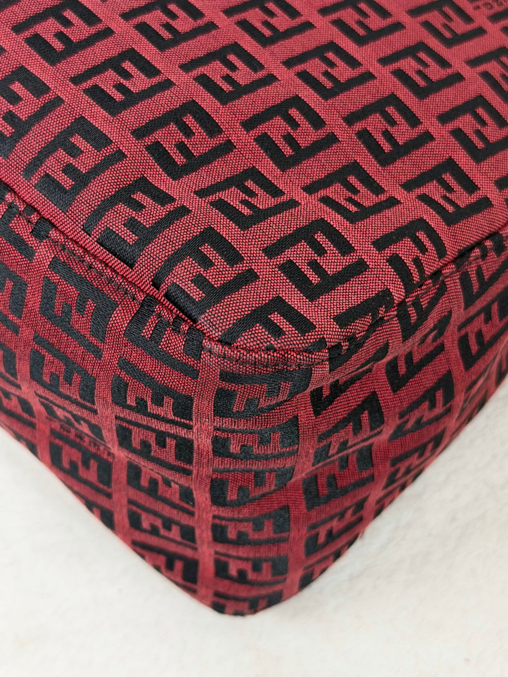 Fendi Vintage Red Zucchino Mamma Baguette Bag