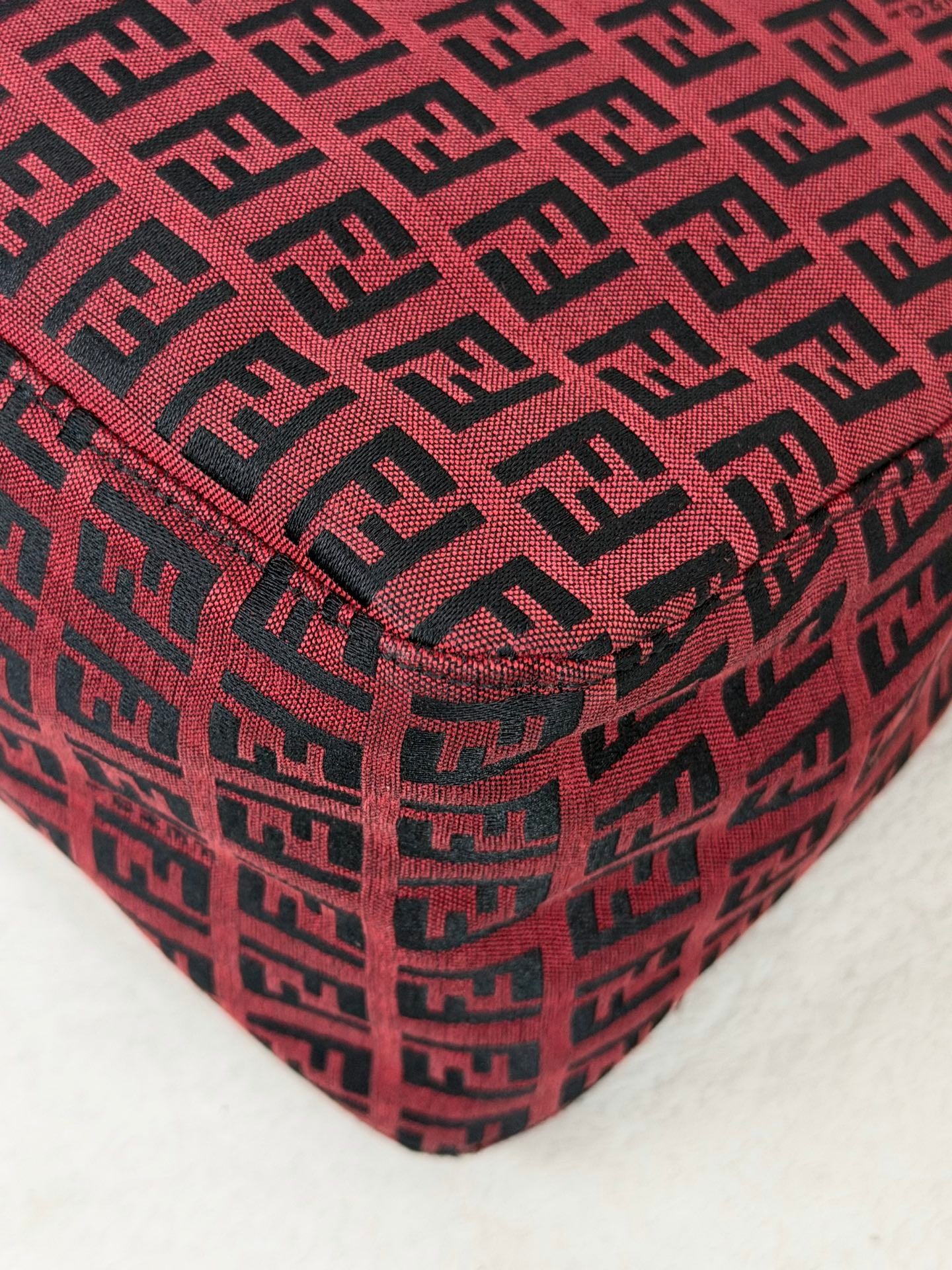 Fendi Vintage Red Zucchino Mamma Baguette Bag