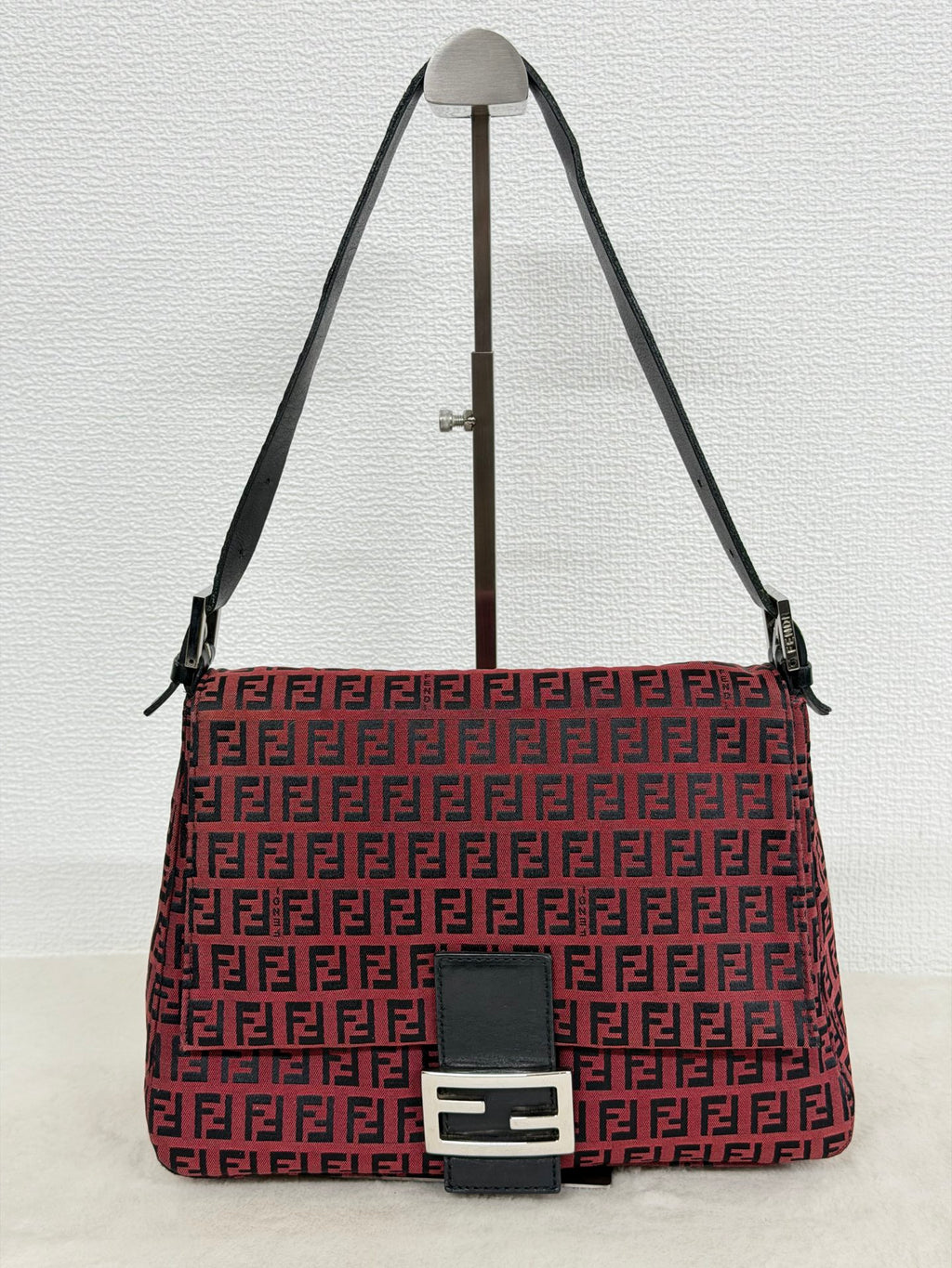 Fendi Vintage Red Zucchino Mamma Baguette Bag
