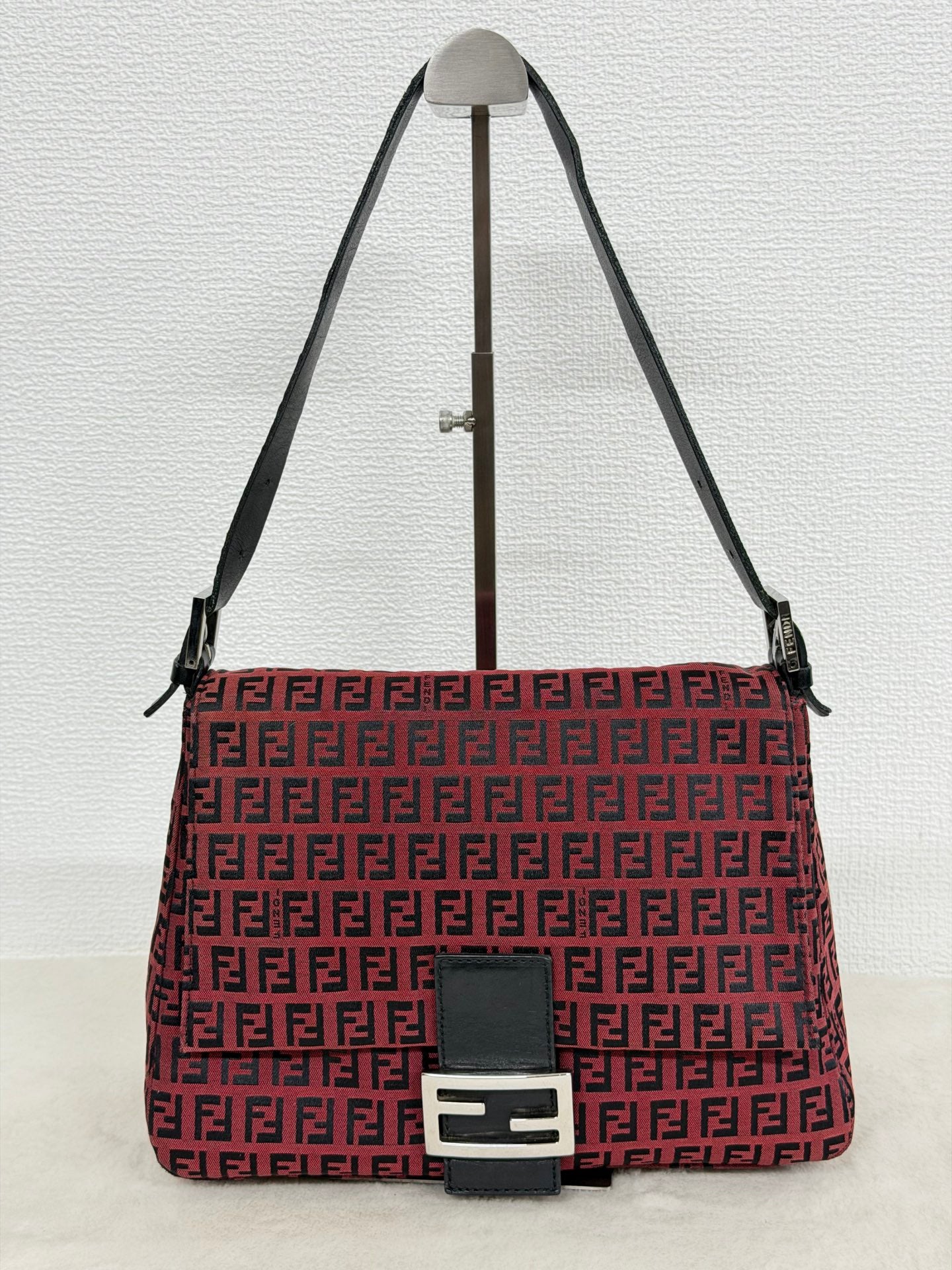 Fendi Vintage Red Zucchino Mamma Baguette Bag