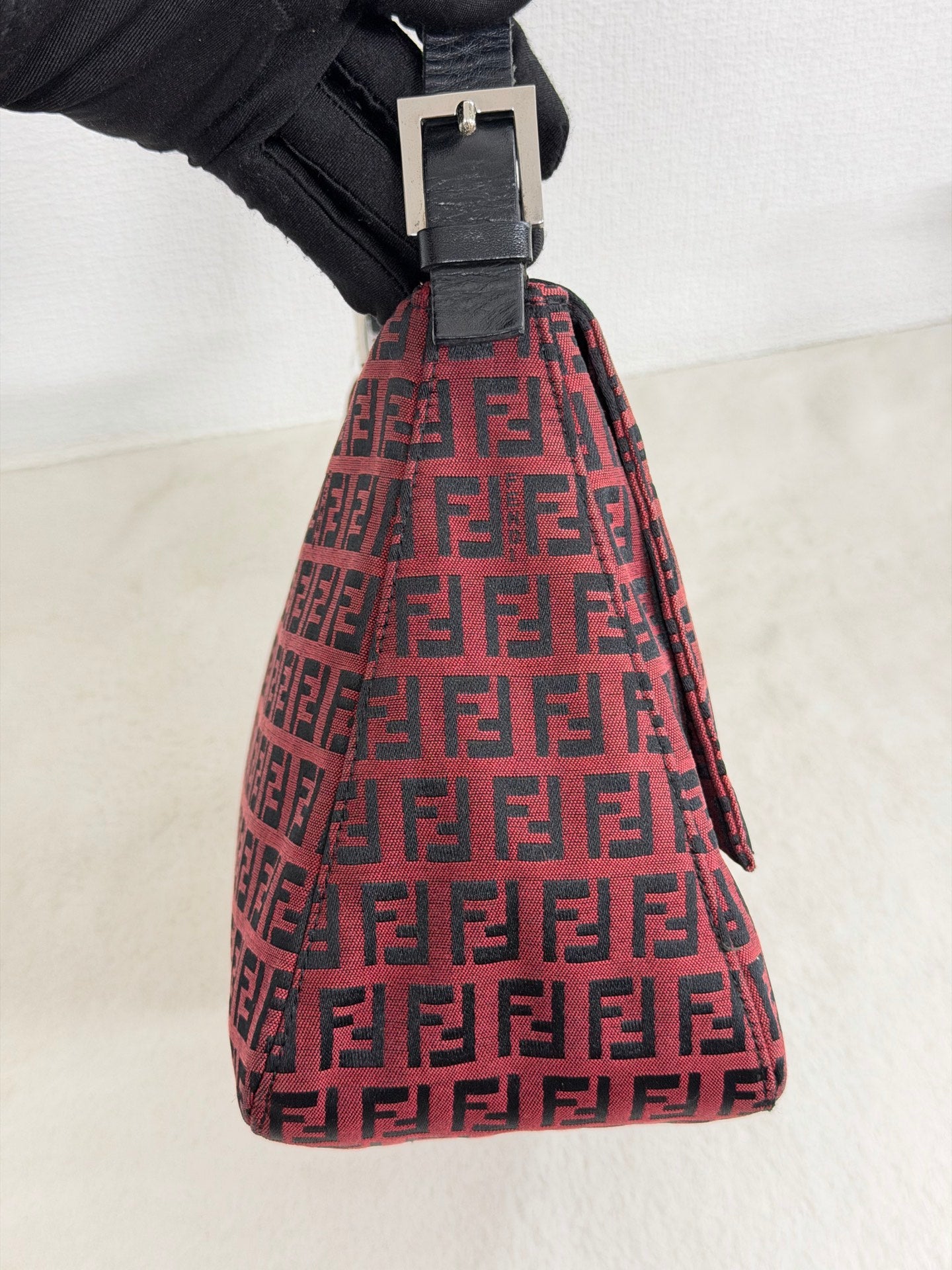 Fendi Vintage Red Zucchino Mamma Baguette Bag