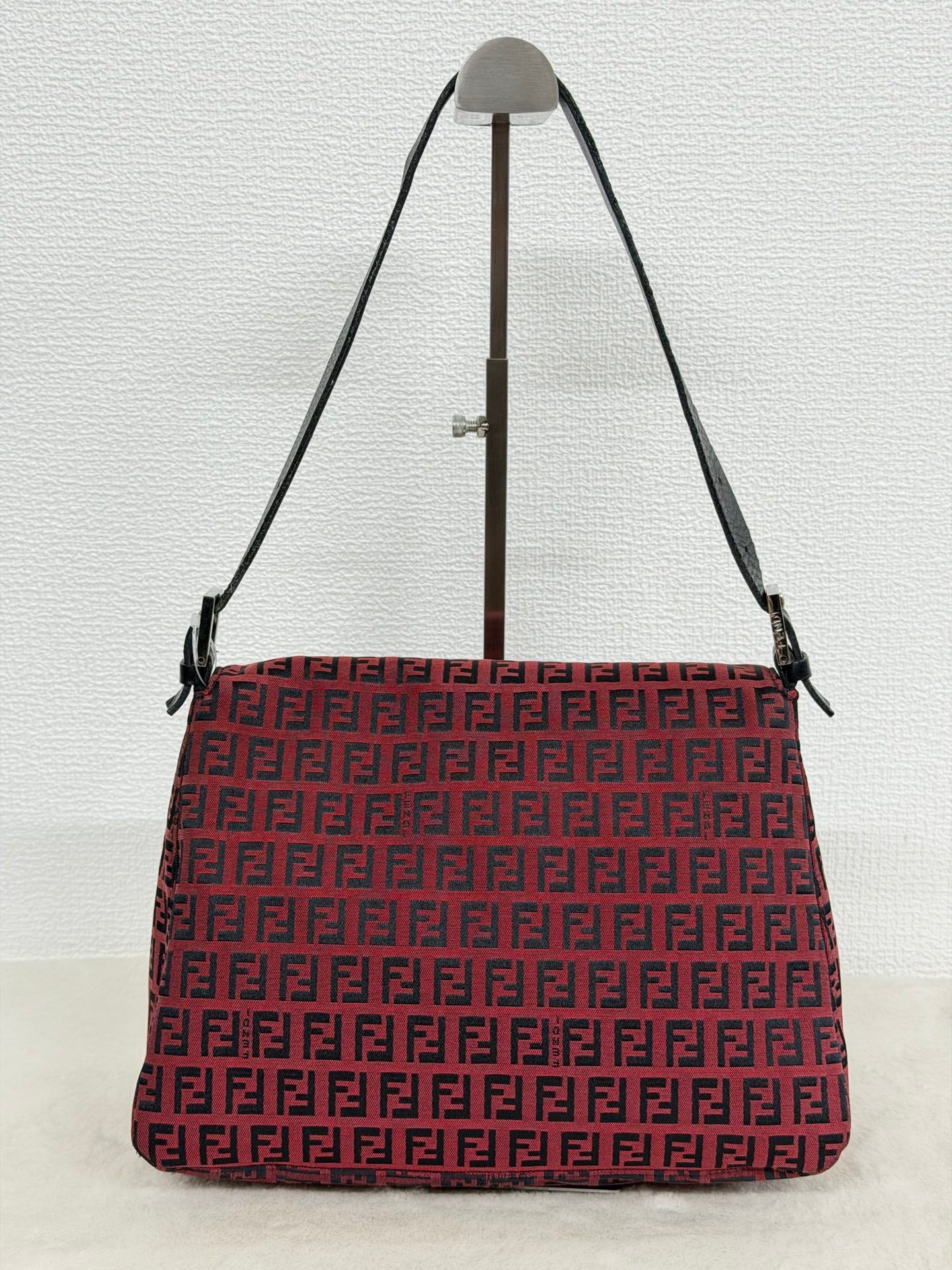 Fendi Vintage Red Zucchino Mamma Baguette Bag