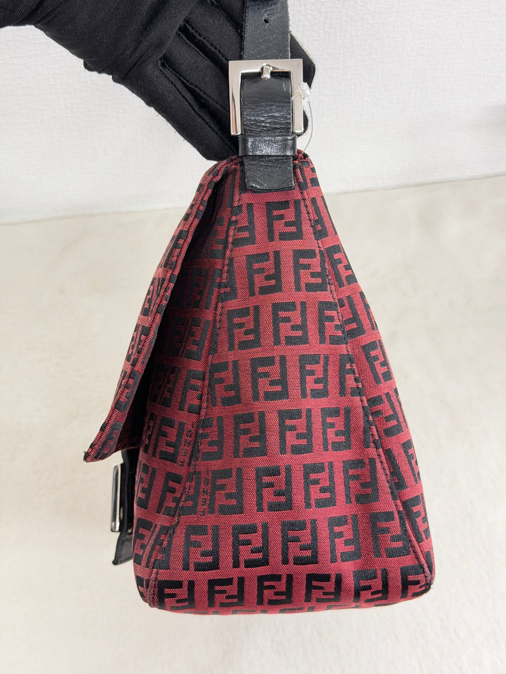 Fendi Vintage Red Zucchino Mamma Baguette Bag