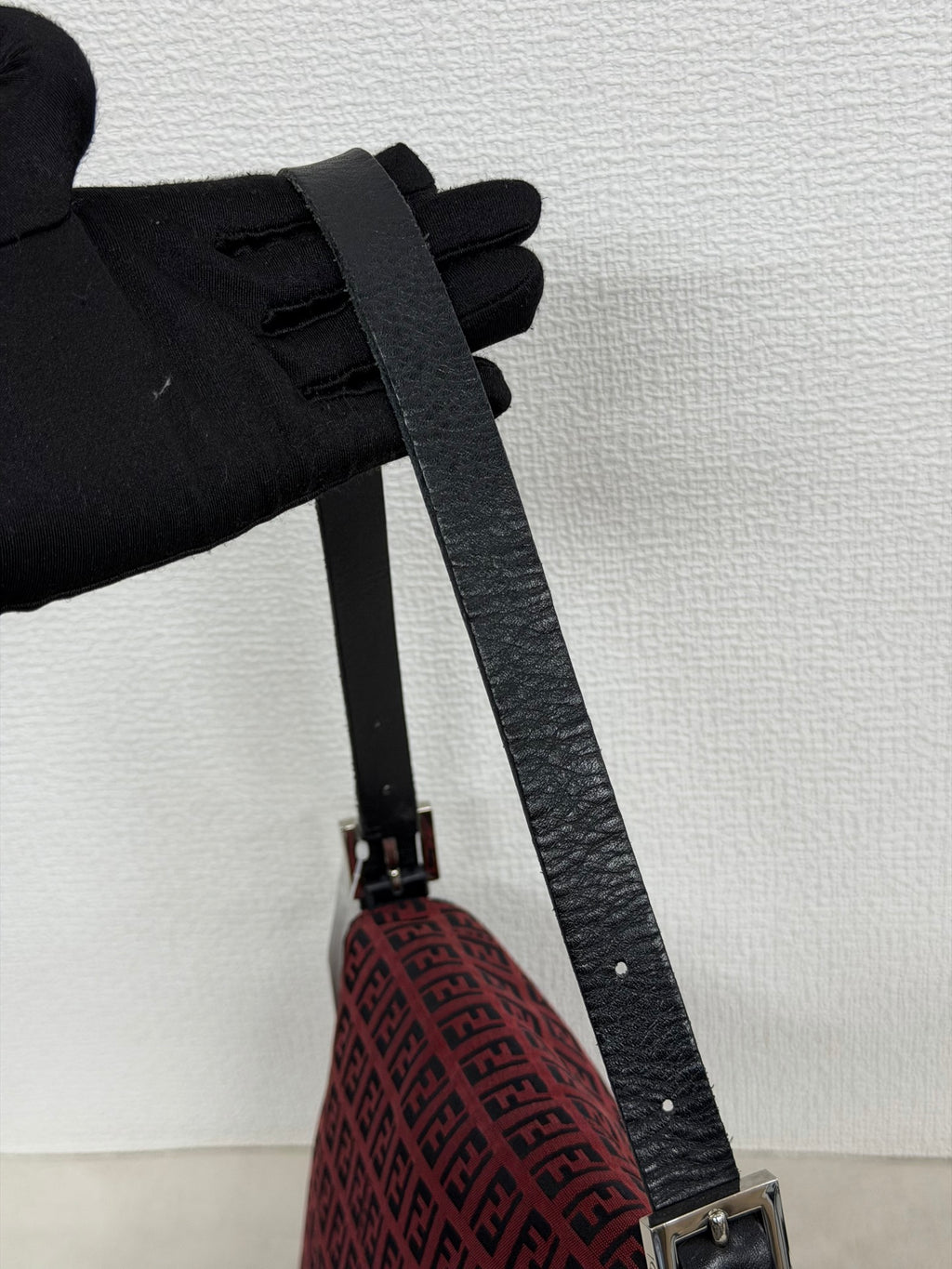 Fendi Vintage Red Zucchino Mamma Baguette Bag