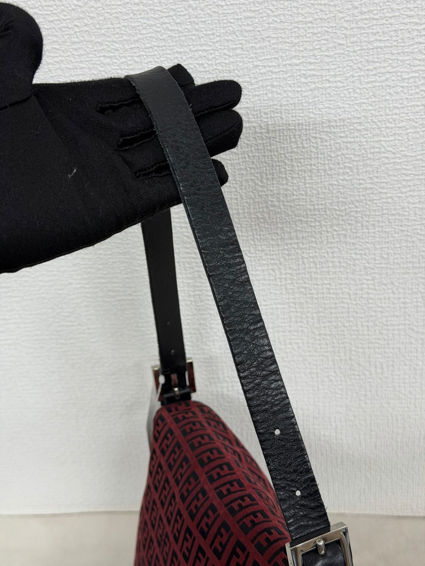 Fendi Vintage Red Zucchino Mamma Baguette Bag