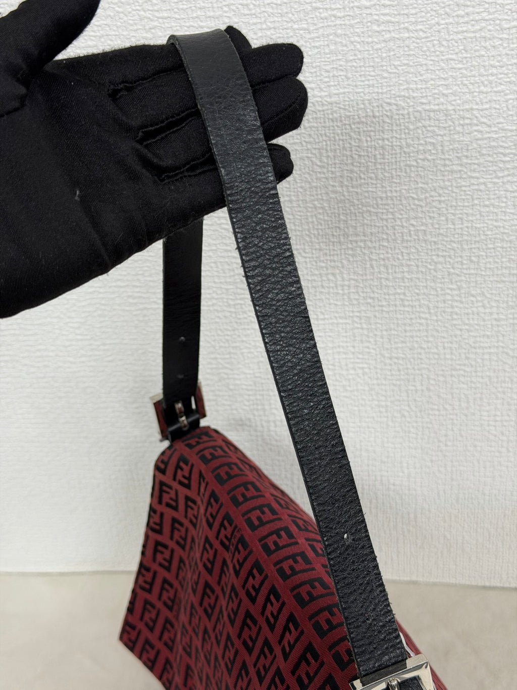Fendi Vintage Red Zucchino Mamma Baguette Bag