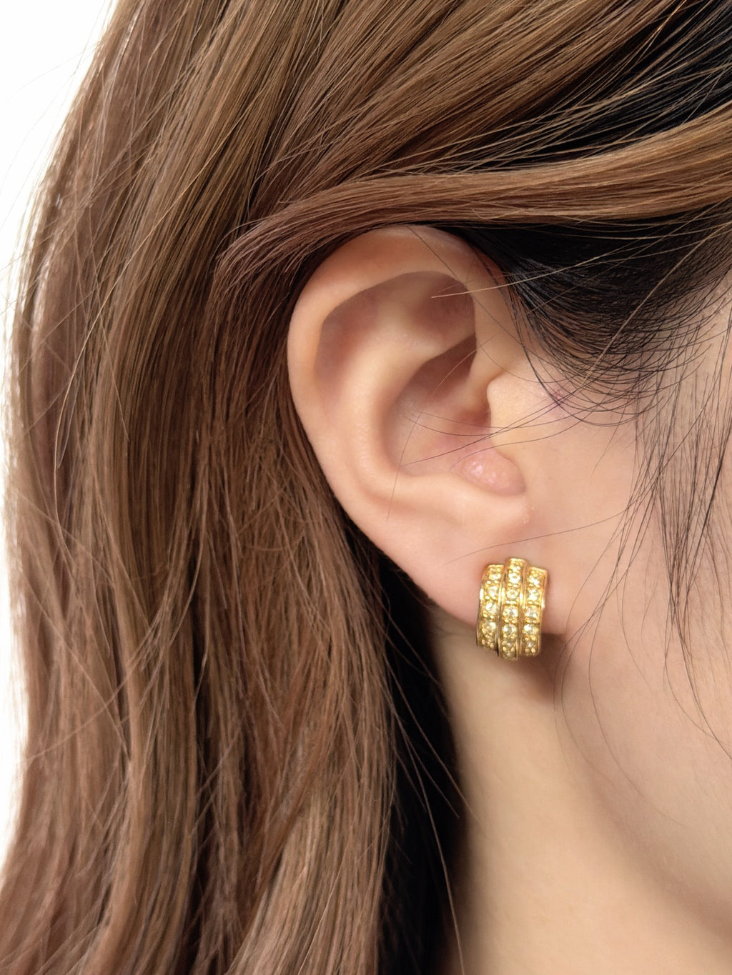 CHRISTIAN DIOR Rheinstone-embellished Clip On Earrings