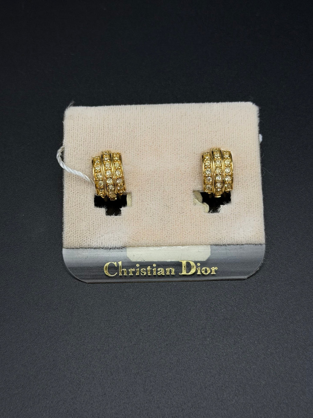 CHRISTIAN DIOR Rheinstone-embellished Clip On Earrings