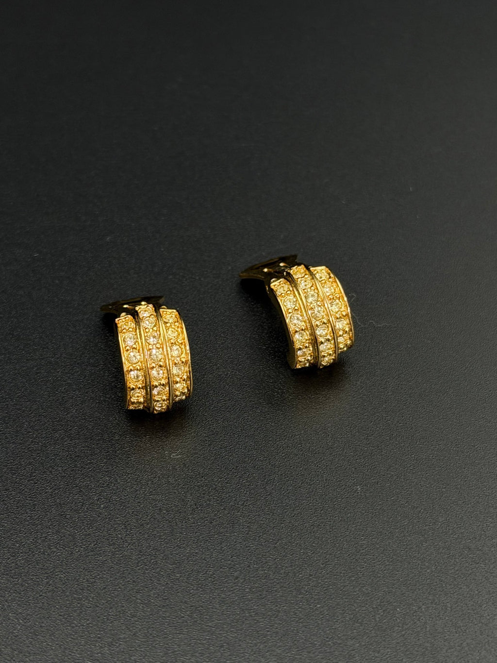 CHRISTIAN DIOR Rheinstone-embellished Clip On Earrings