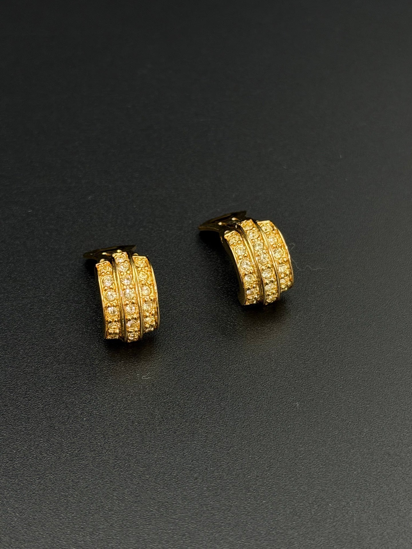 CHRISTIAN DIOR Rheinstone-embellished Clip On Earrings