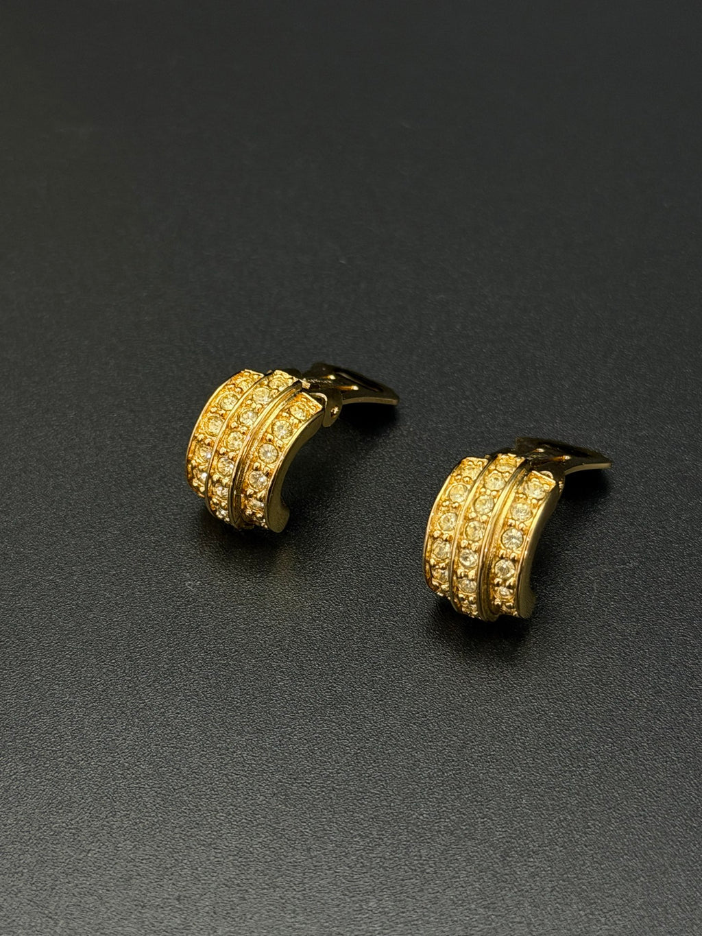 CHRISTIAN DIOR Rheinstone-embellished Clip On Earrings
