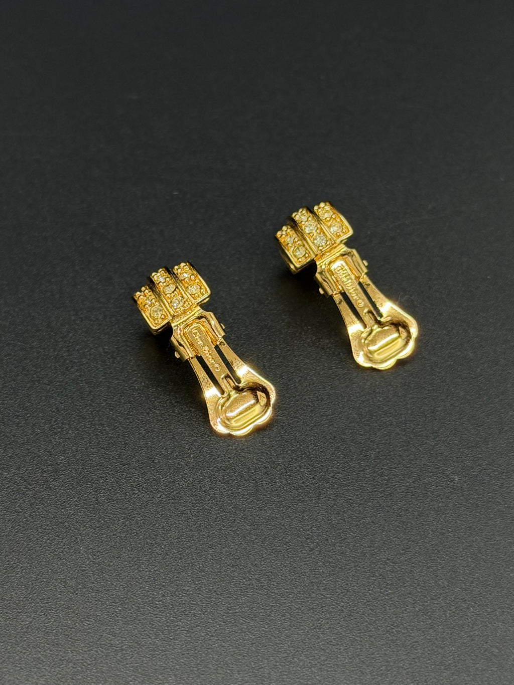 CHRISTIAN DIOR Rheinstone-embellished Clip On Earrings