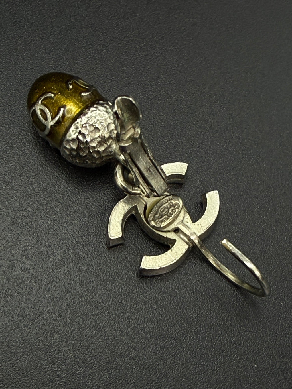 Chanel 2005 Autumn Collection Acorn CC Drop Earrings