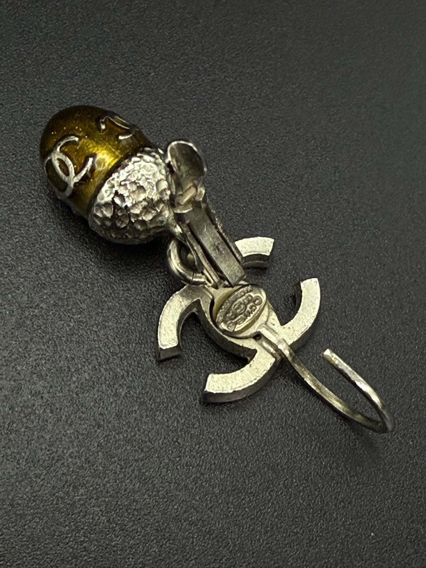 Chanel 2005 Autumn Collection Acorn CC Drop Earrings