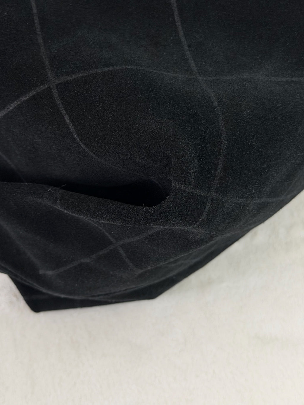 Chanel Black Quilted Suede Hobo Bag