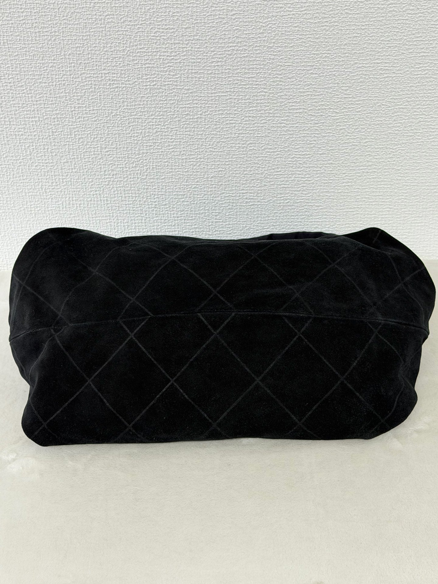 Chanel Black Quilted Suede Hobo Bag