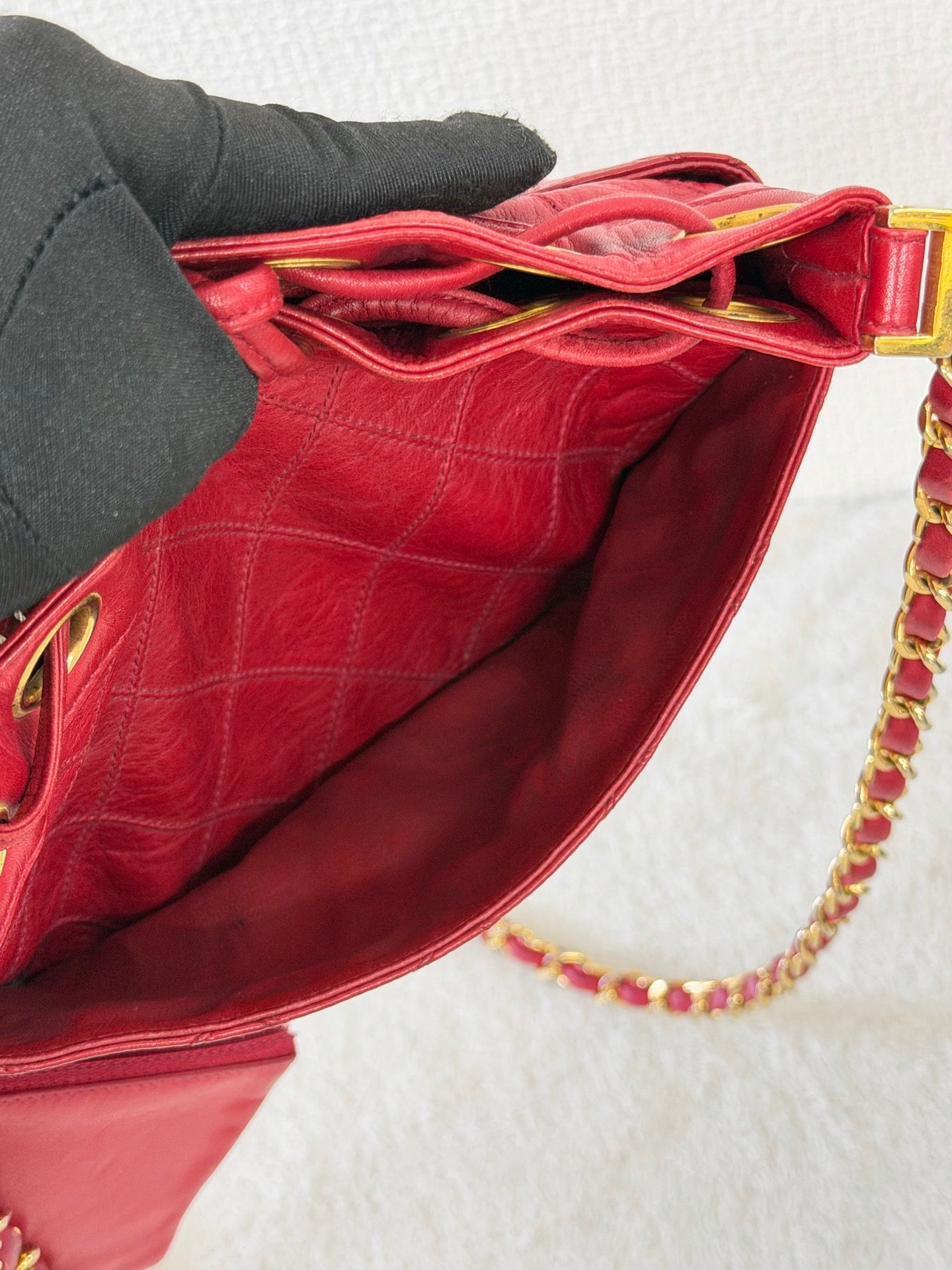 Chanel Quilted CC Drawstring Bucket Bag