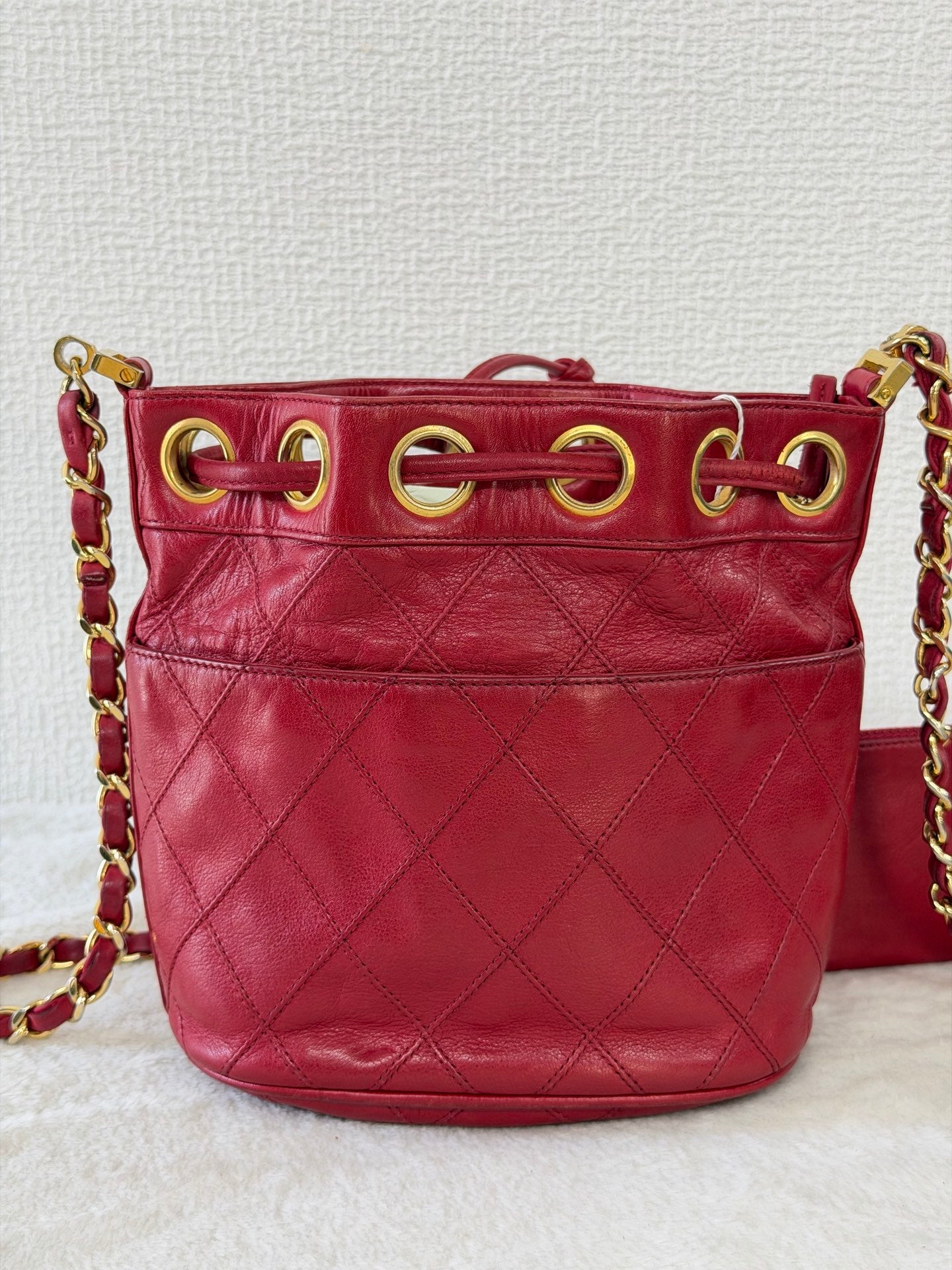 Chanel Quilted CC Drawstring Bucket Bag