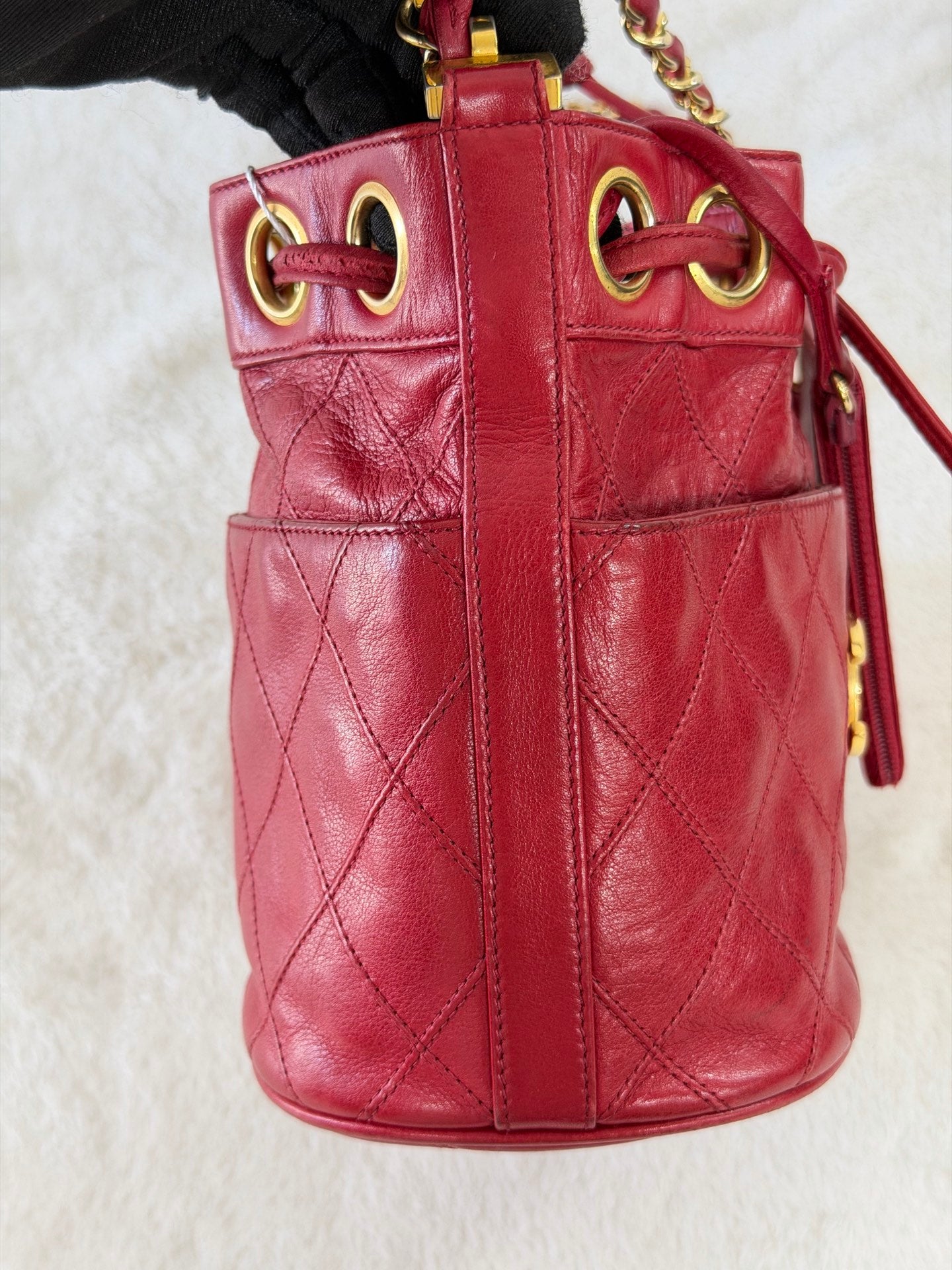 Chanel Quilted CC Drawstring Bucket Bag