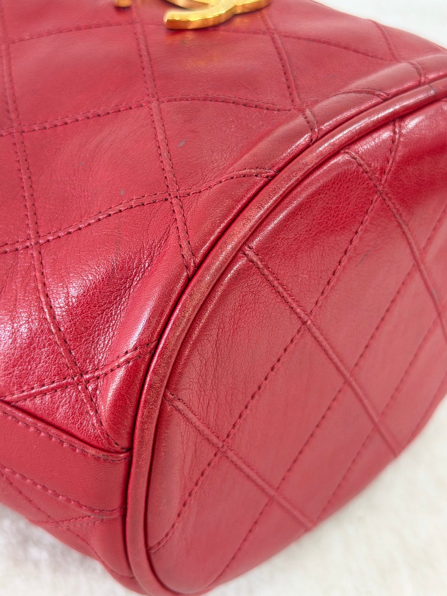 Chanel Quilted CC Drawstring Bucket Bag