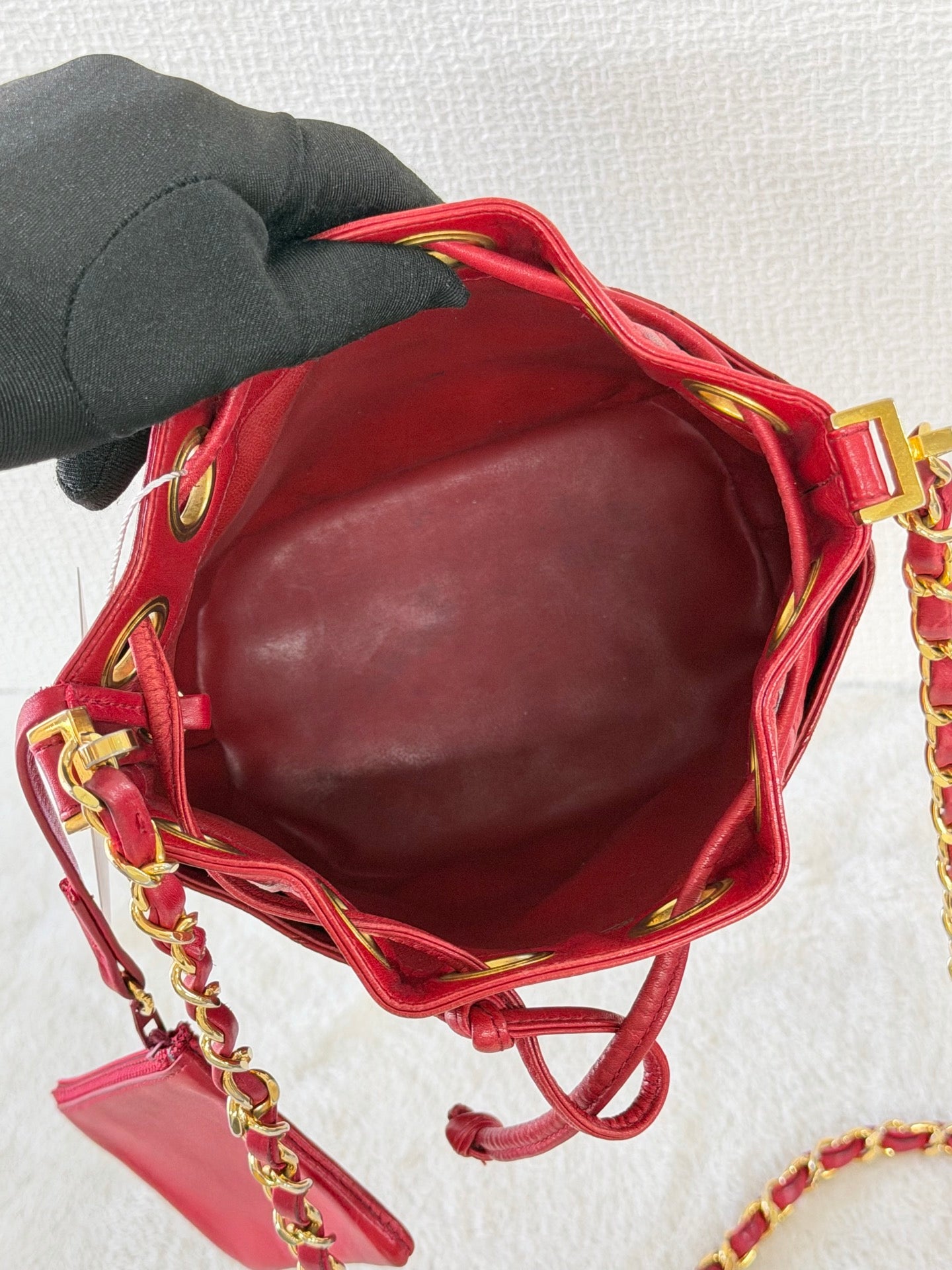 Chanel Quilted CC Drawstring Bucket Bag