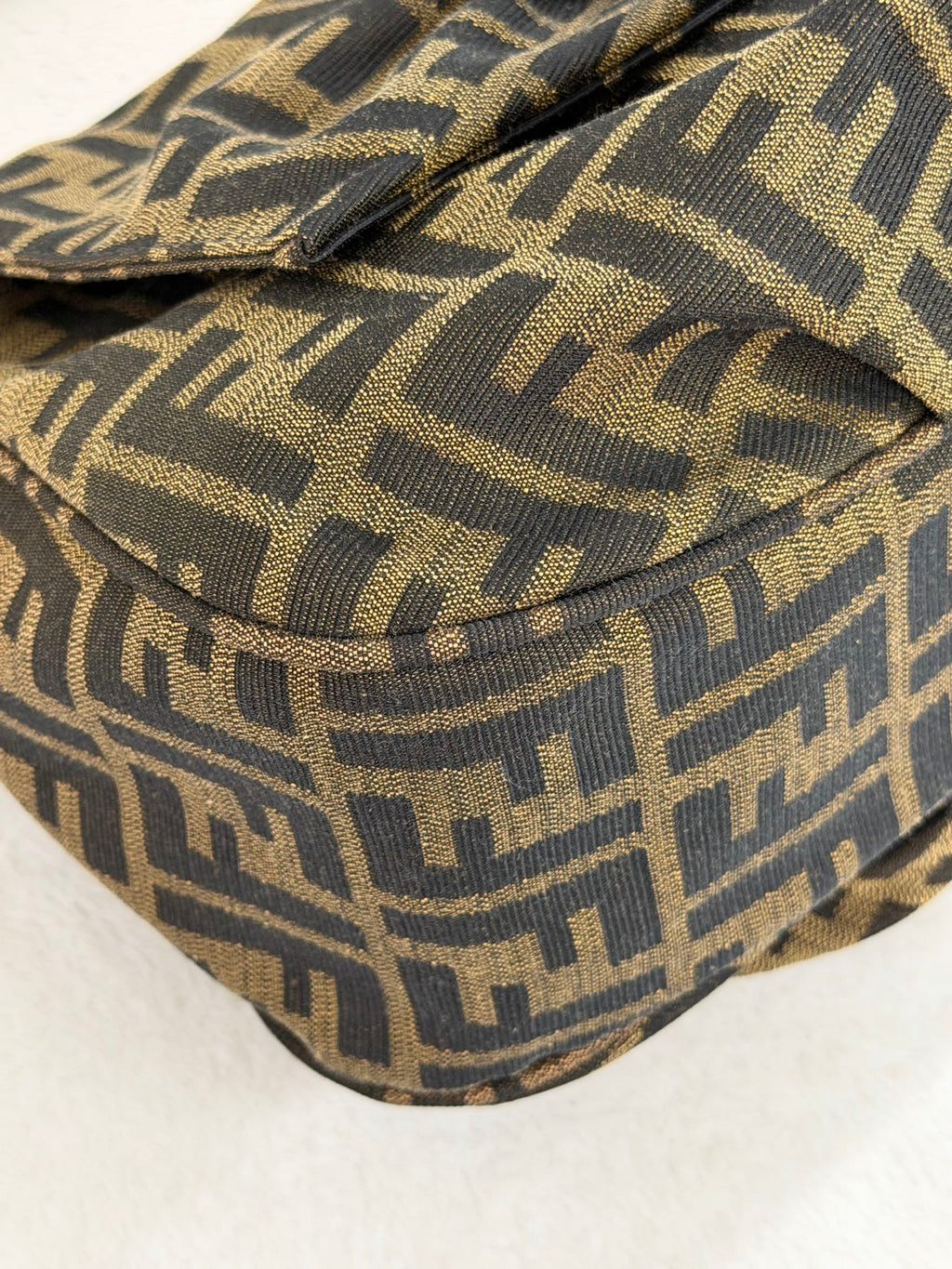 Fendi Tobacco Zucca Print Canvas Mia Flap Shoulder Bag