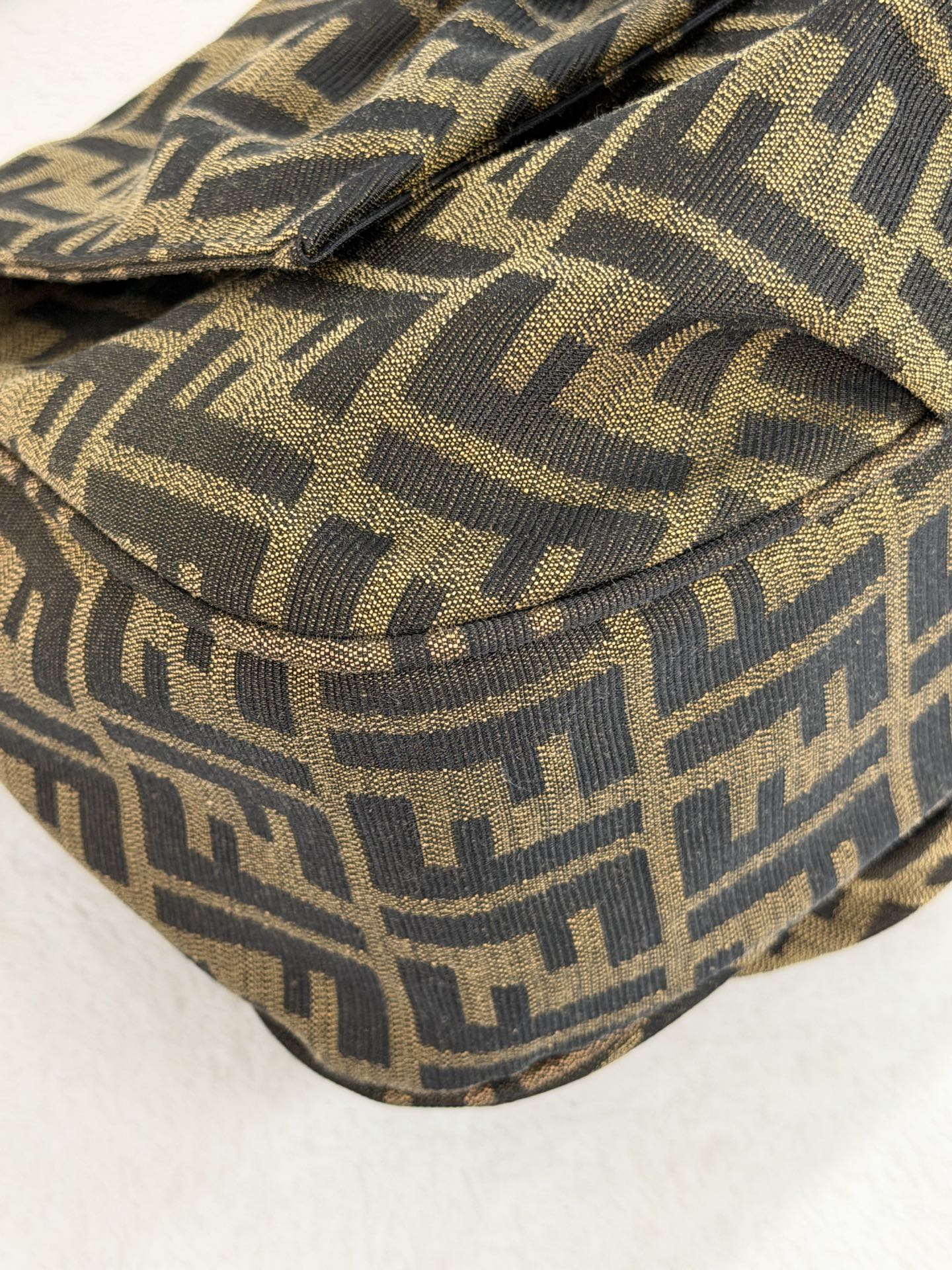 Fendi Tobacco Zucca Print Canvas Mia Flap Shoulder Bag