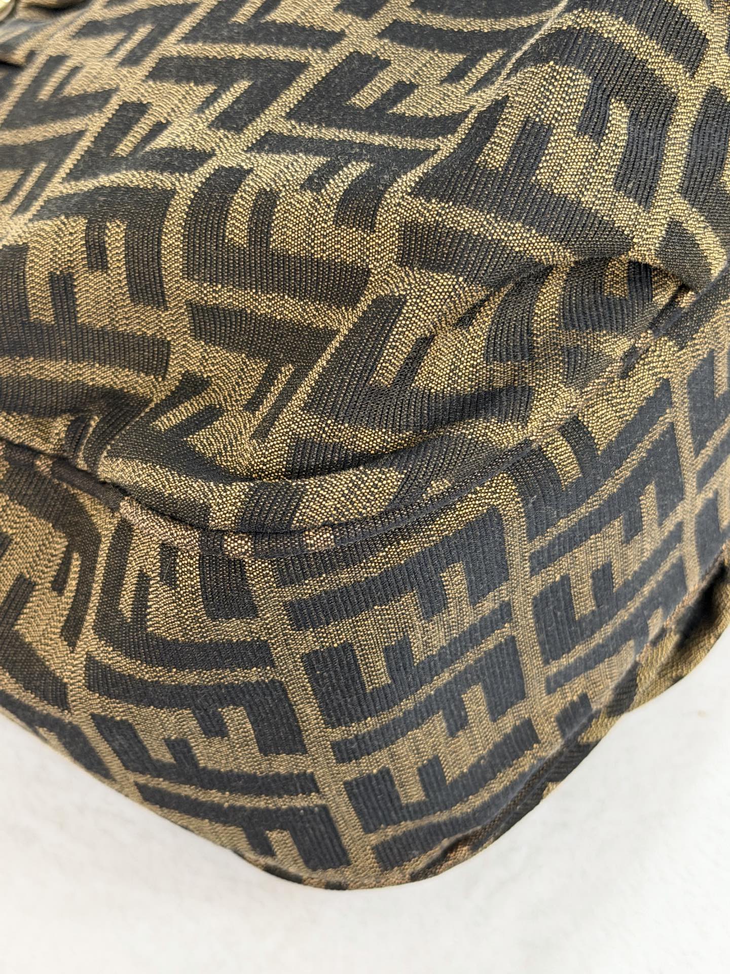Fendi Tobacco Zucca Print Canvas Mia Flap Shoulder Bag