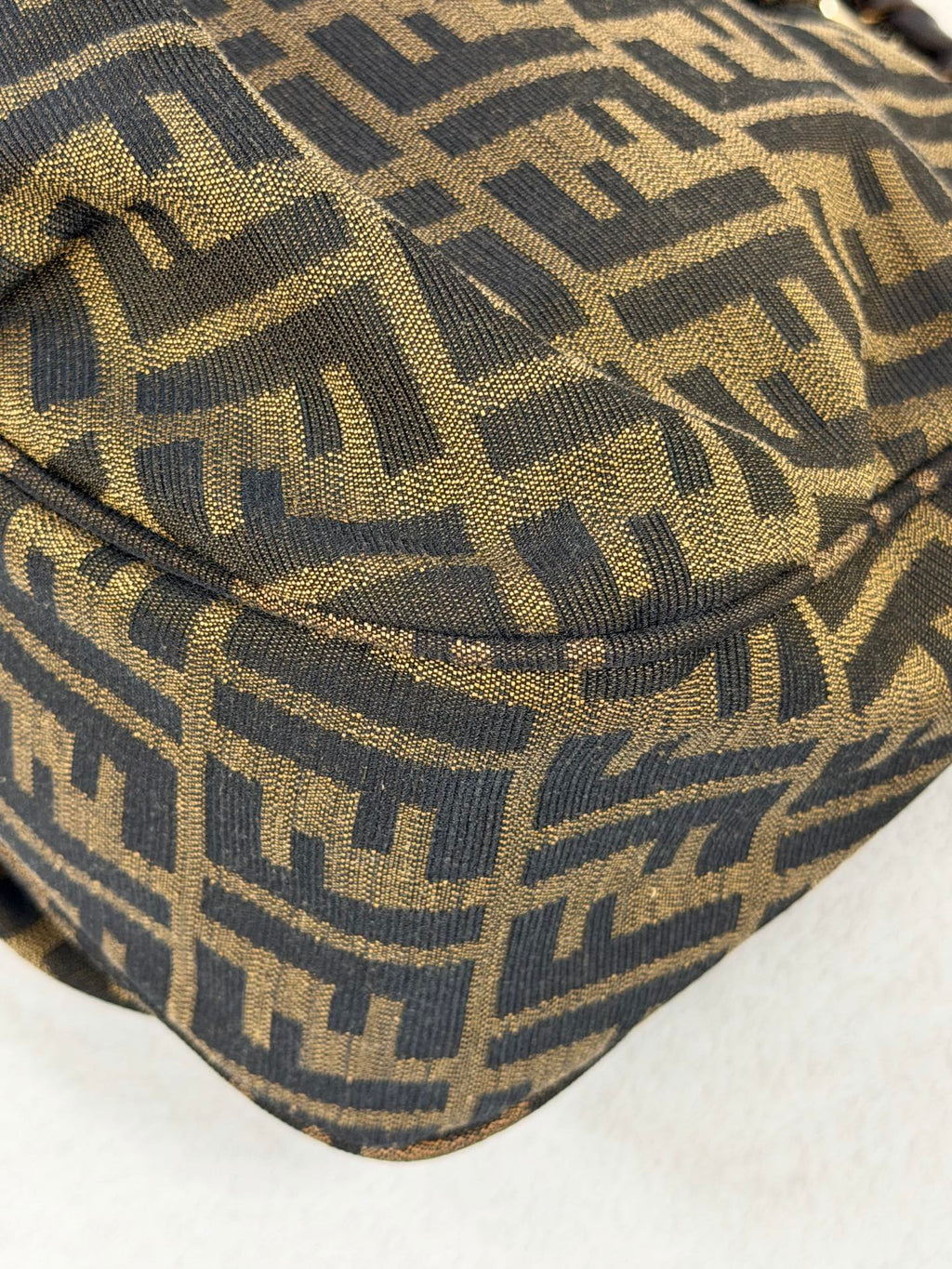 Fendi Tobacco Zucca Print Canvas Mia Flap Shoulder Bag