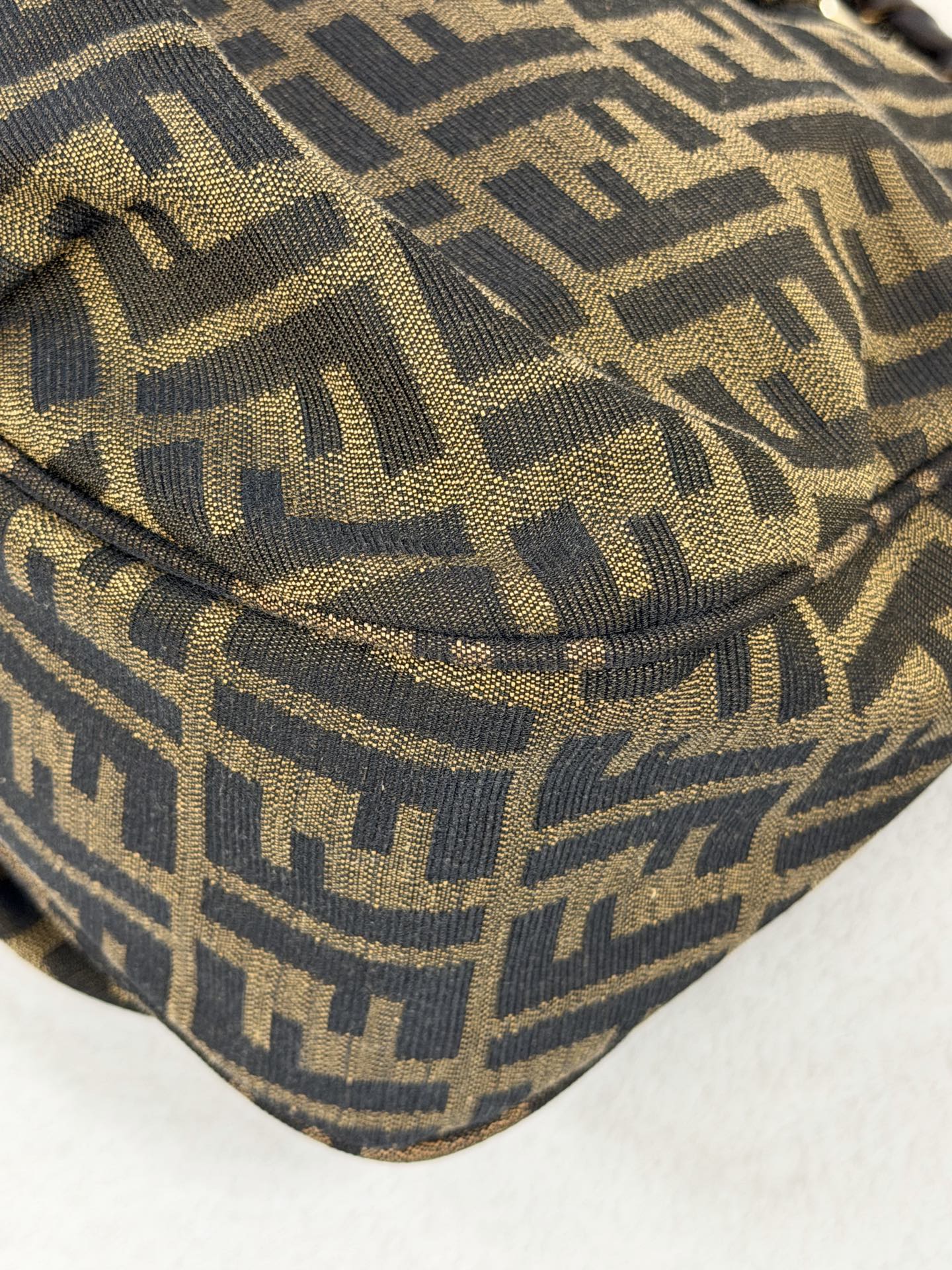 Fendi Tobacco Zucca Print Canvas Mia Flap Shoulder Bag