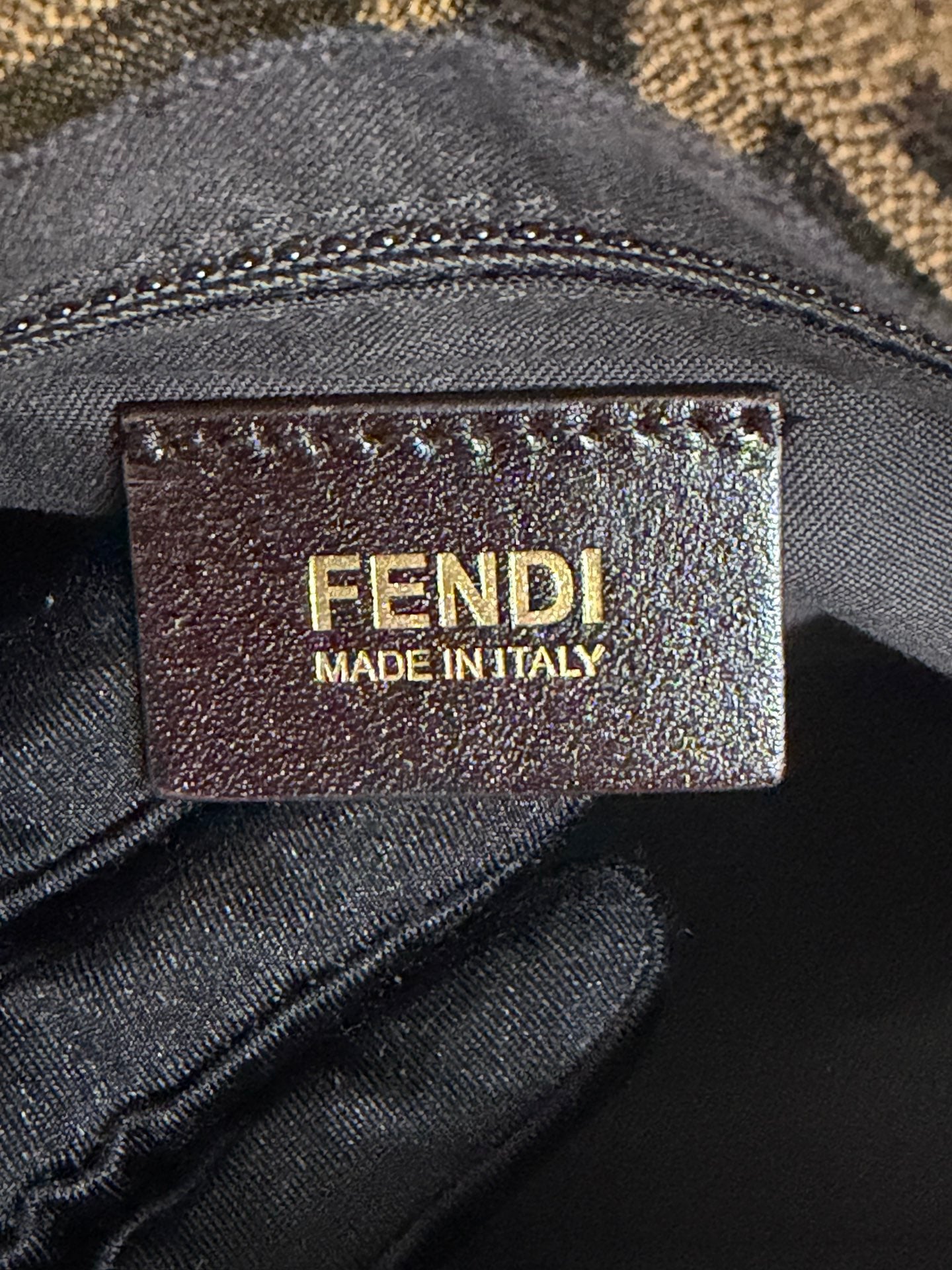 Fendi Tobacco Zucca Print Canvas Mia Flap Shoulder Bag