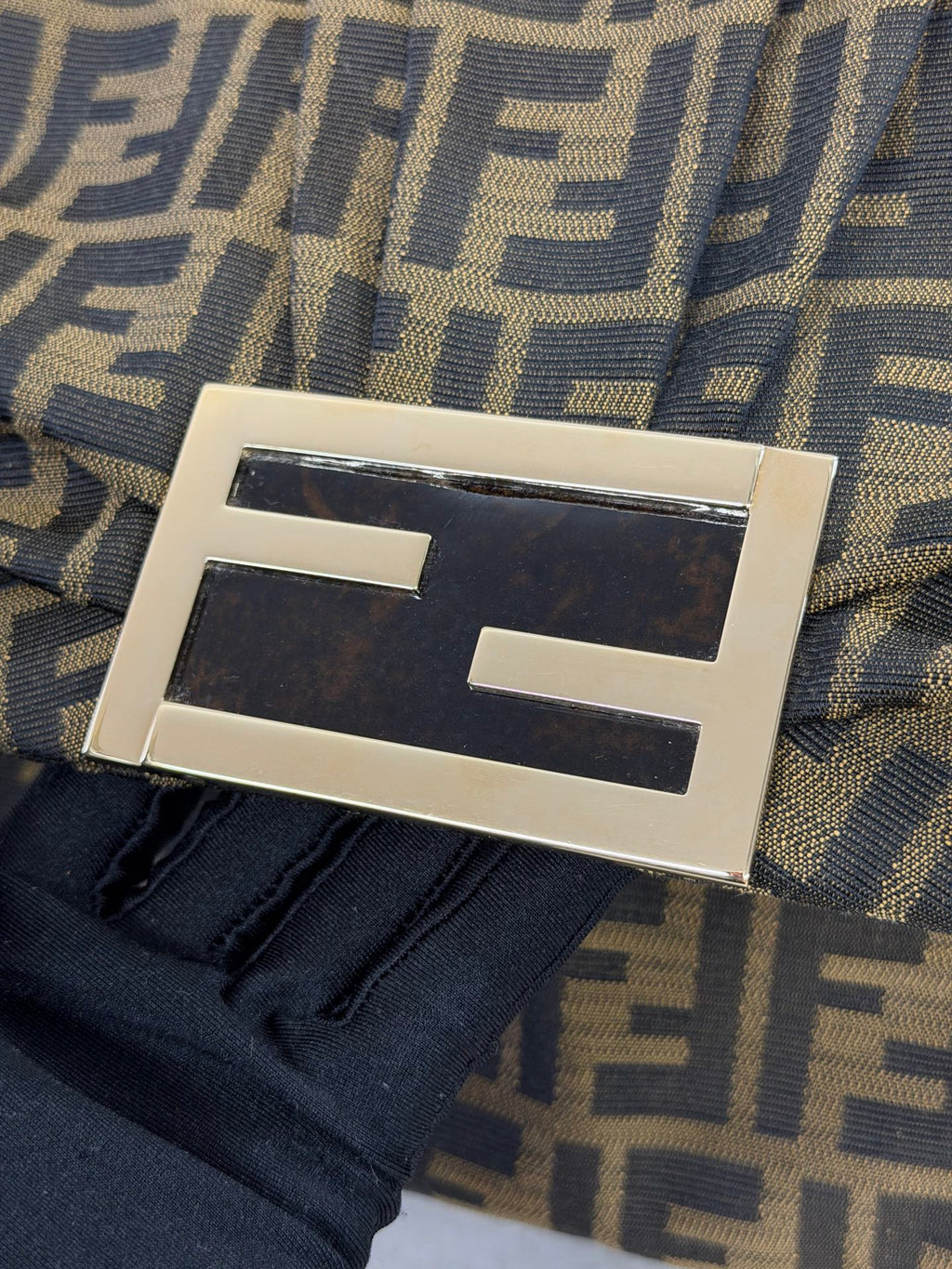 Fendi Tobacco Zucca Print Canvas Mia Flap Shoulder Bag