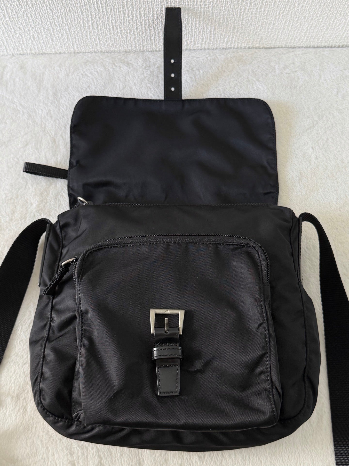 Prada Nylon Buckle Messenger Bag