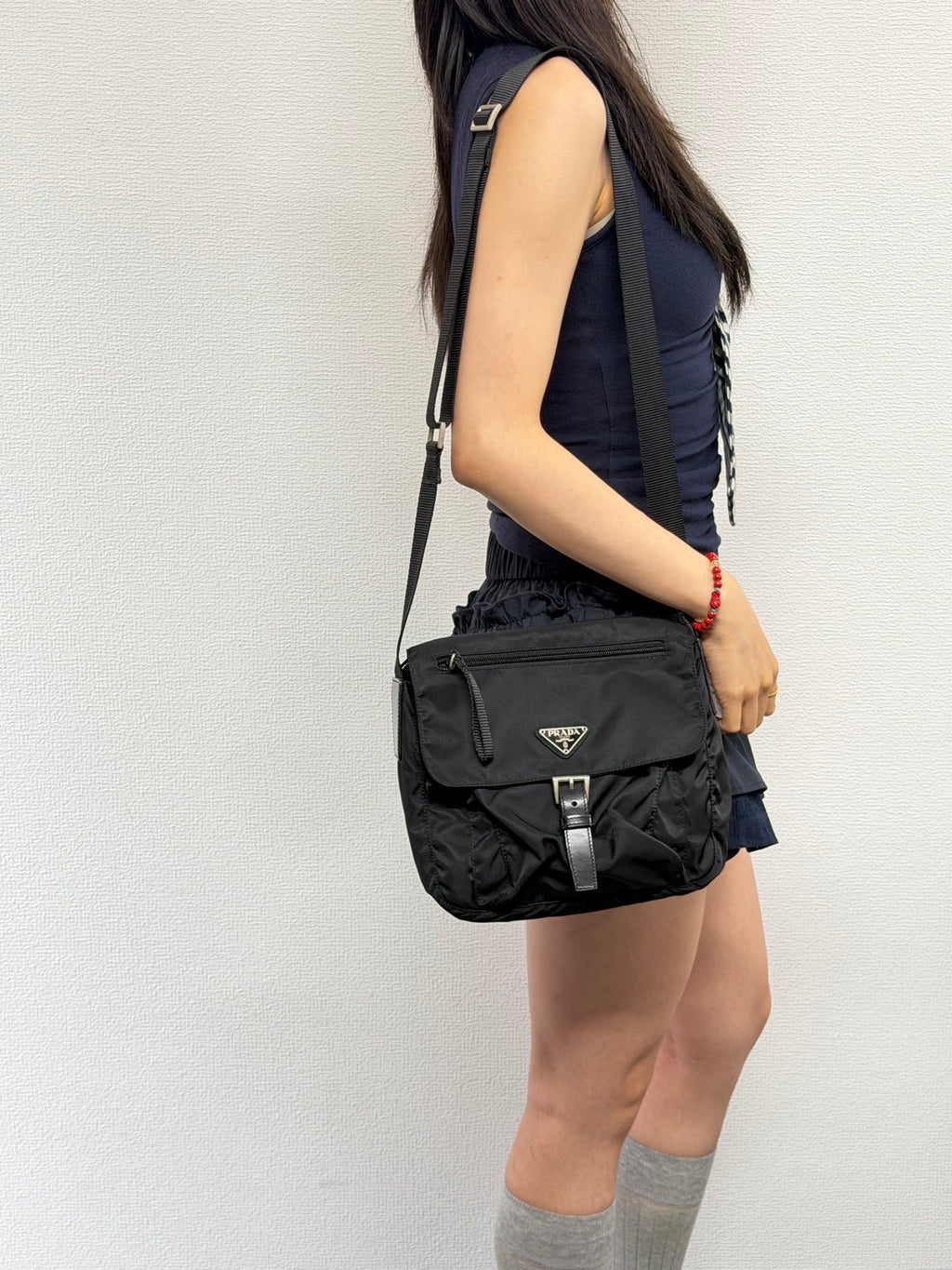 Prada Nylon Buckle Messenger Bag
