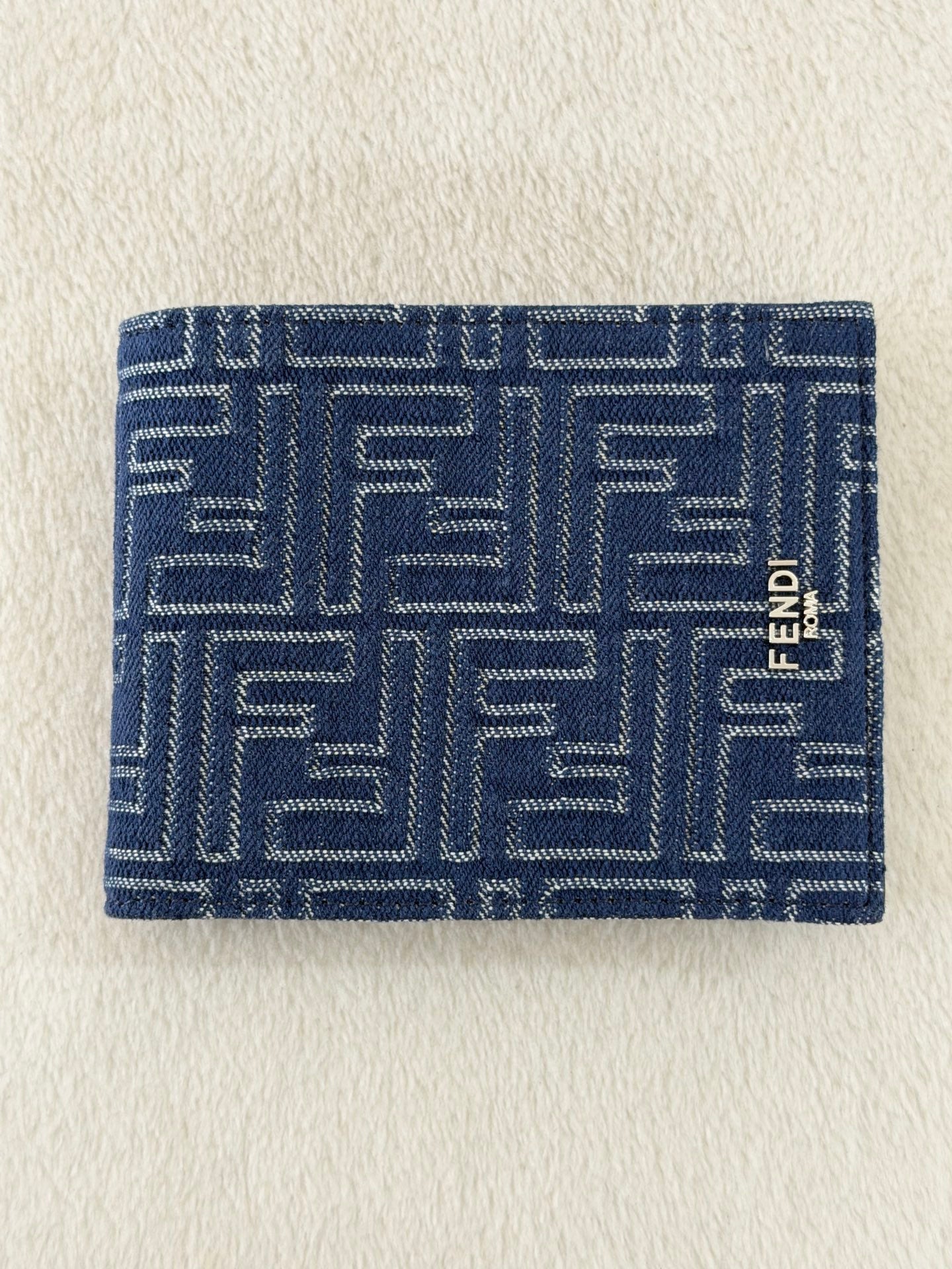 Fendi 7M0001 FF Jacquard Denim Wallet