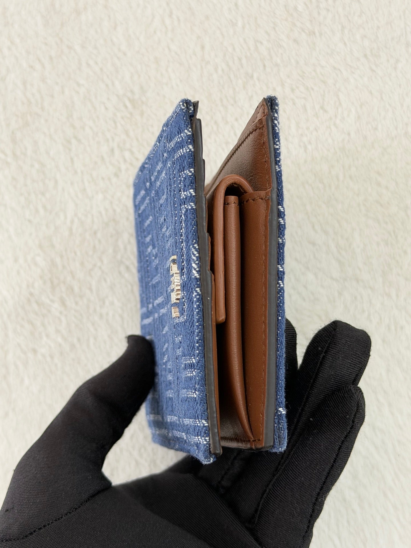 Fendi 7M0001 FF Jacquard Denim Wallet