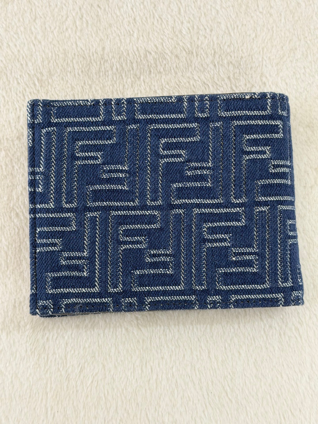 Fendi 7M0001 FF Jacquard Denim Wallet