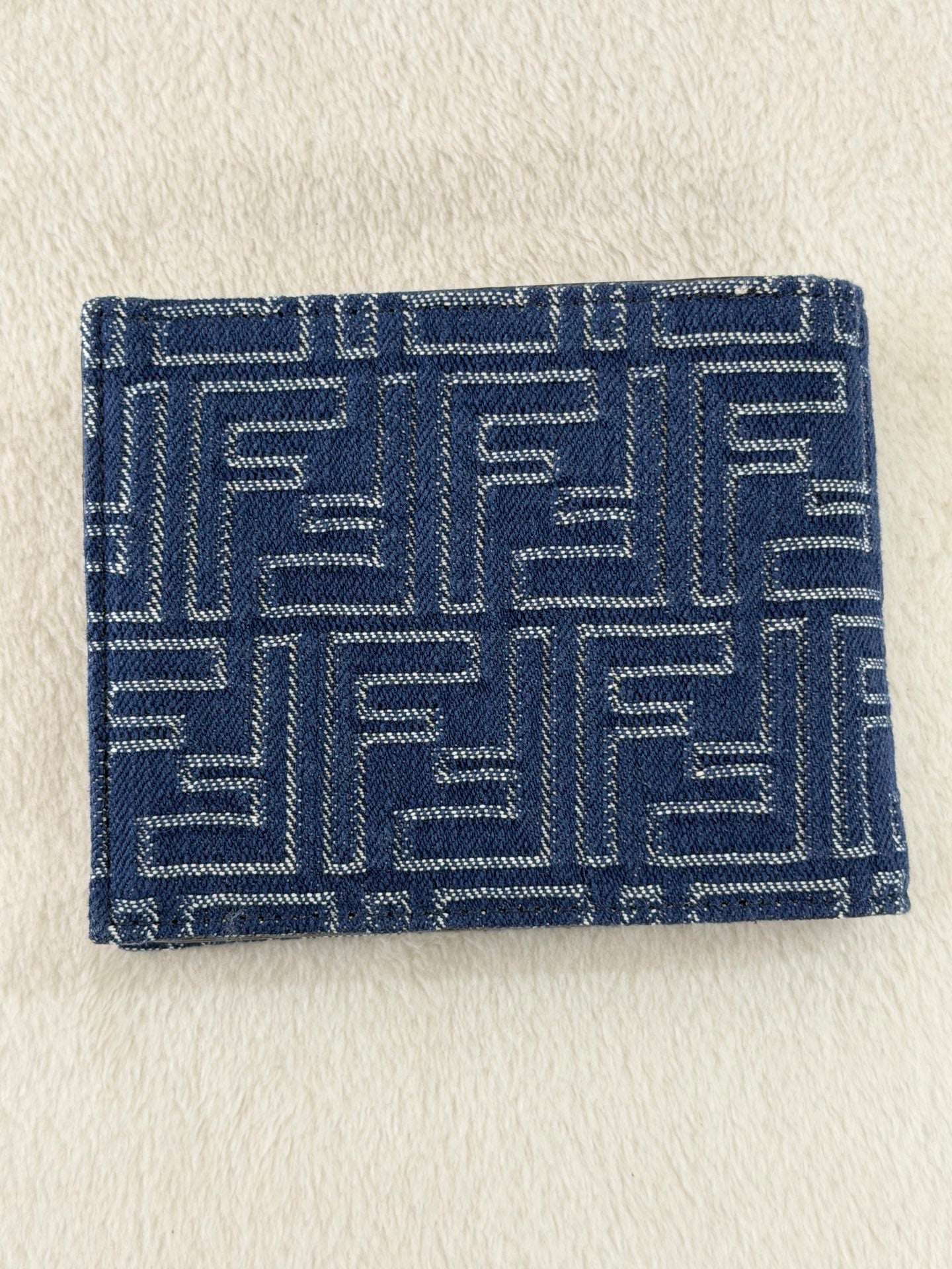 Fendi 7M0001 FF Jacquard Denim Wallet