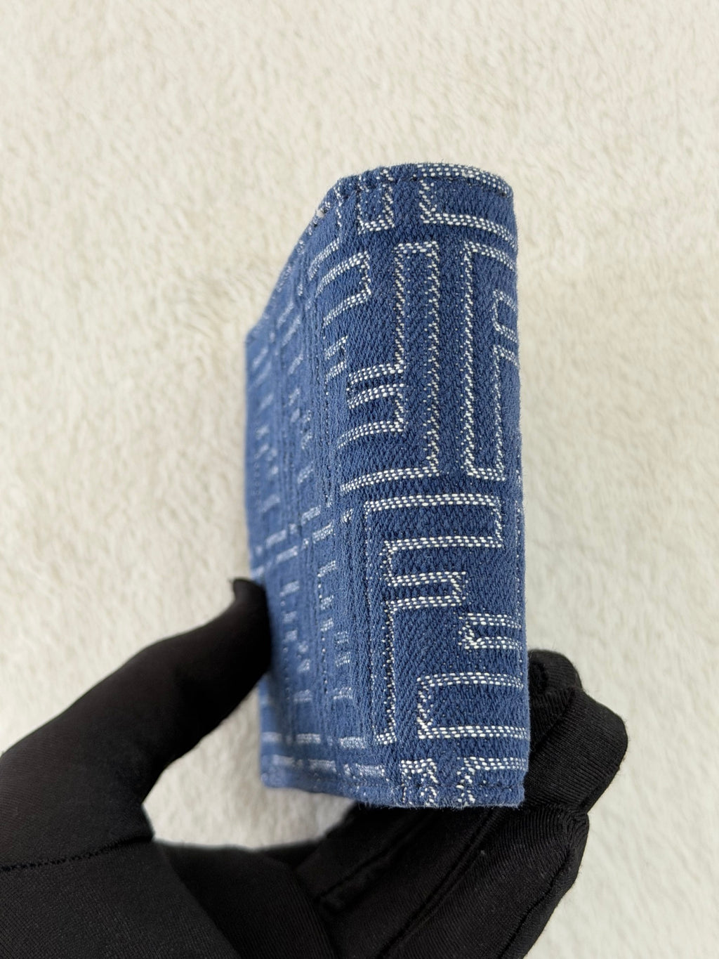 Fendi 7M0001 FF Jacquard Denim Wallet