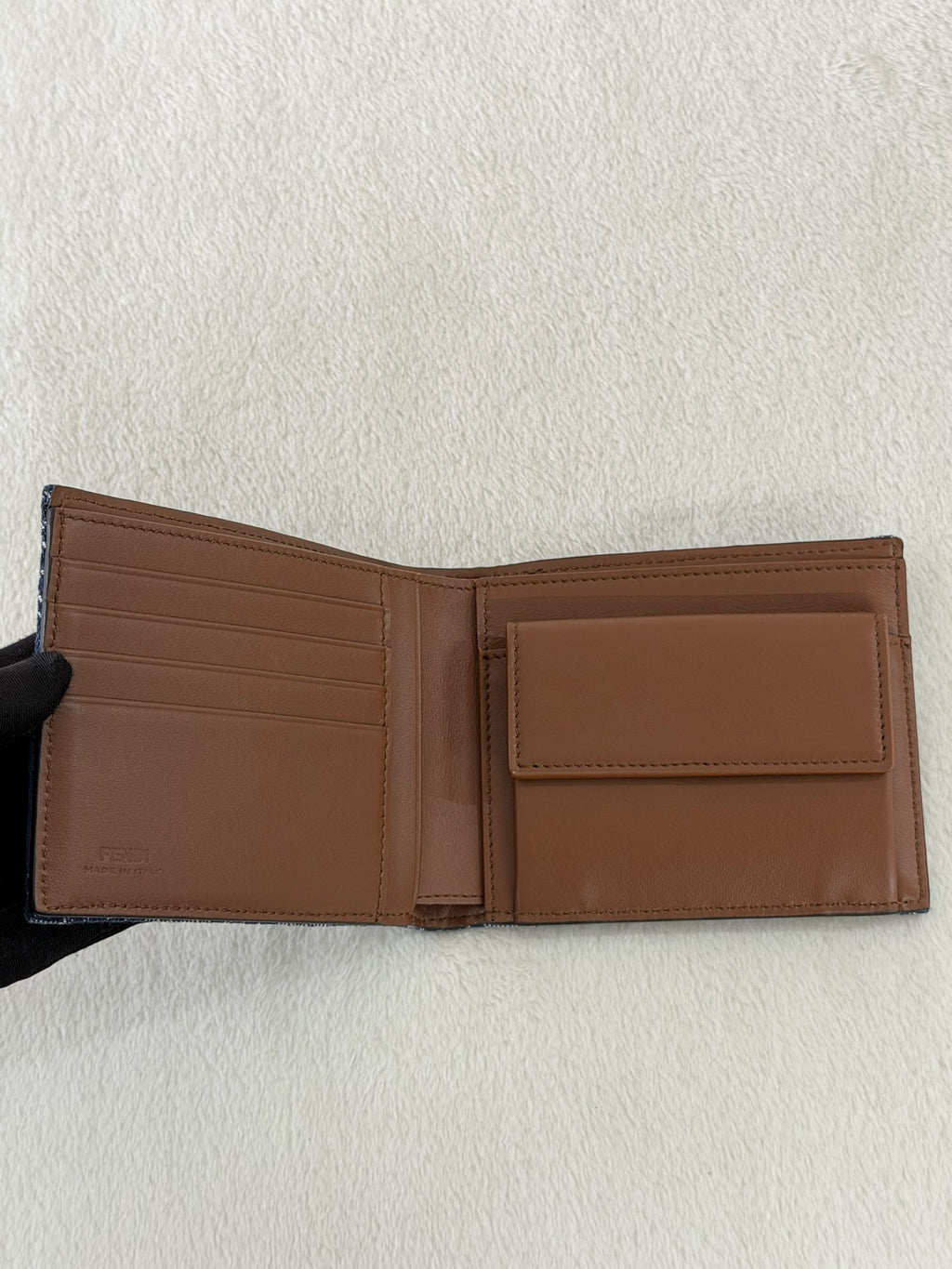 Fendi 7M0001 FF Jacquard Denim Wallet