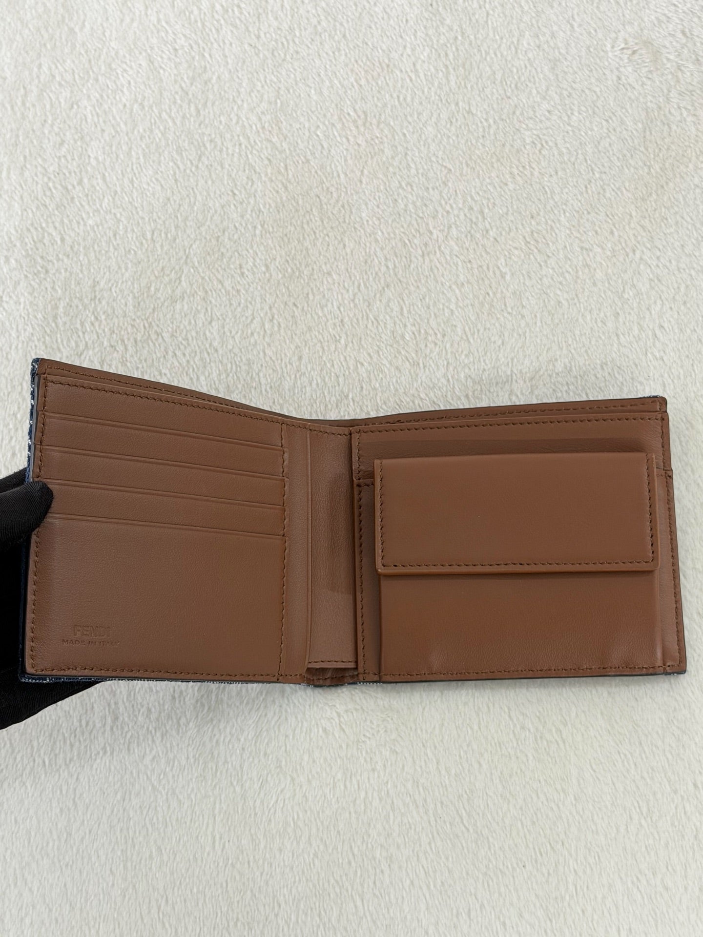 Fendi 7M0001 FF Jacquard Denim Wallet
