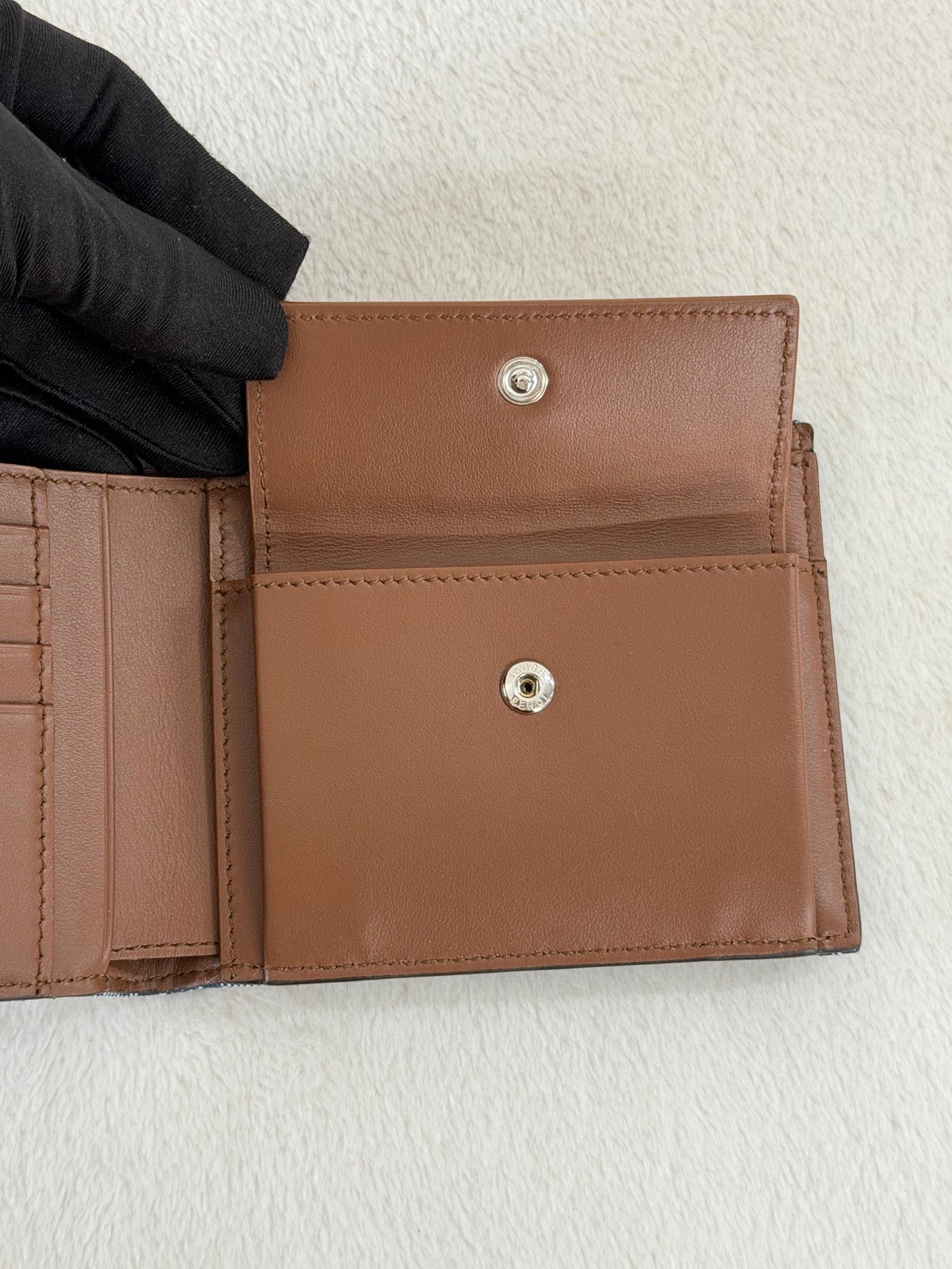 Fendi 7M0001 FF Jacquard Denim Wallet