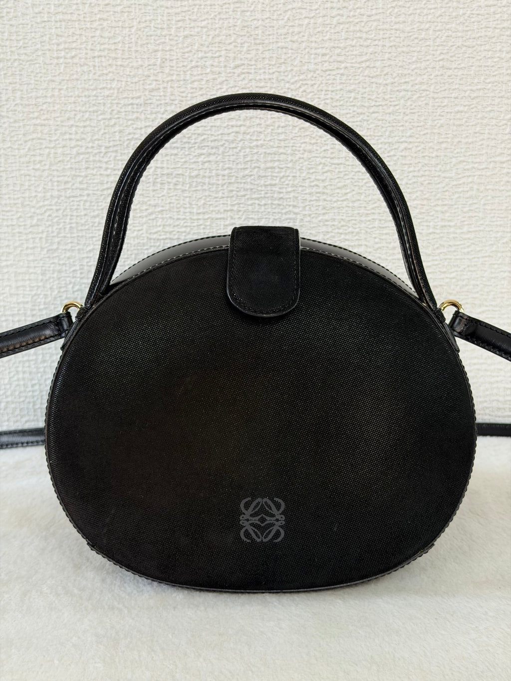 Loewe Vintage Anagram Leather Round Handbag