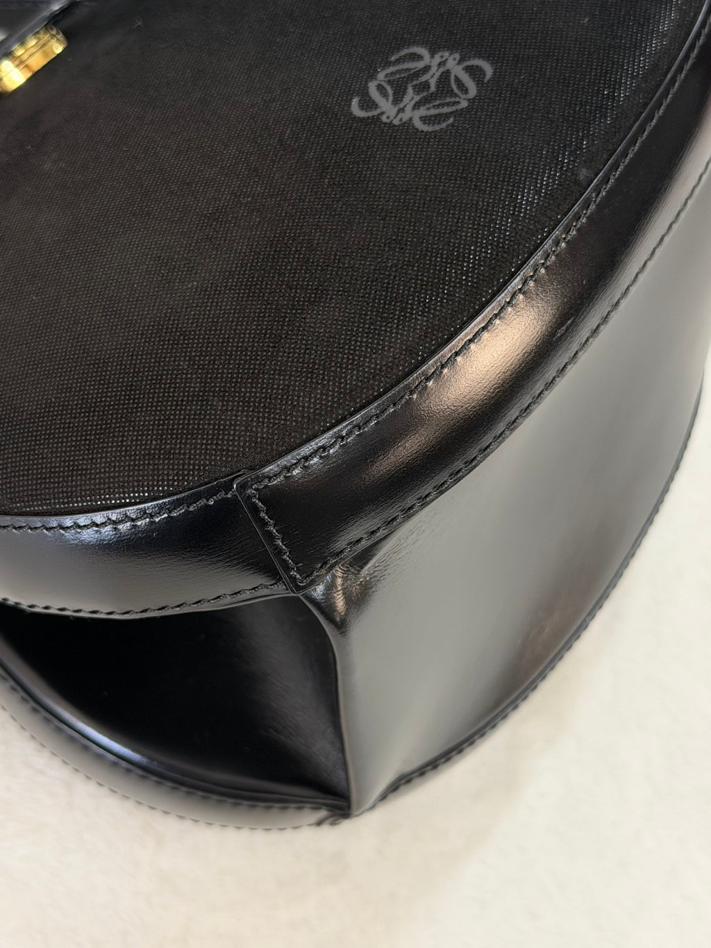Loewe Vintage Anagram Leather Round Handbag