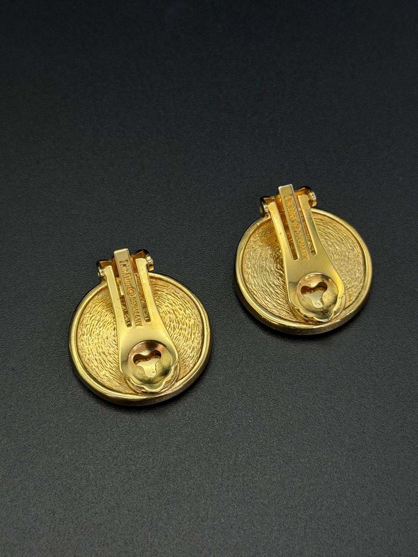 Christian Dior Vintage 1980s Insignia Monogram Clip-On Earrings