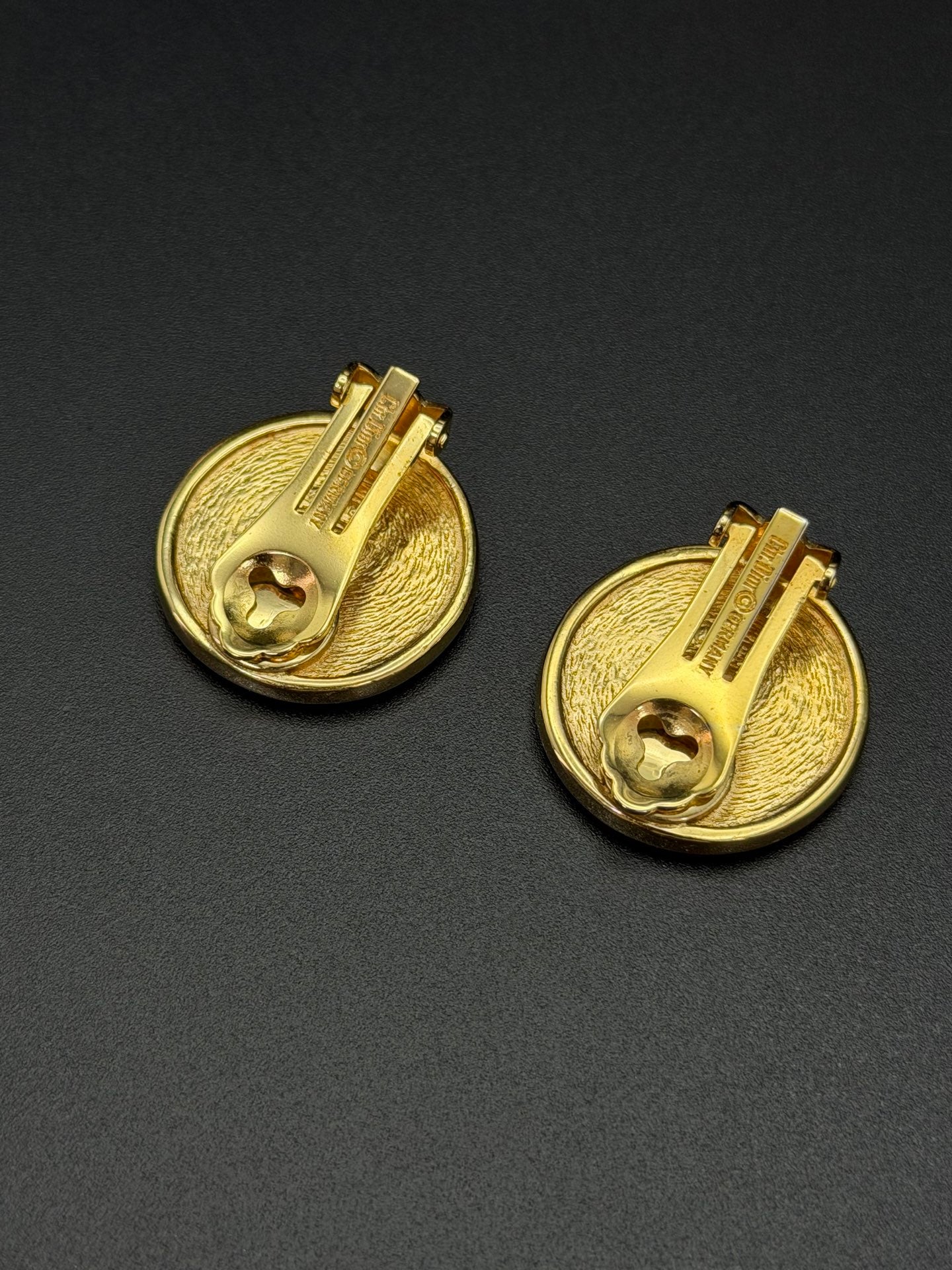 Christian Dior Vintage 1980s Insignia Monogram Clip-On Earrings